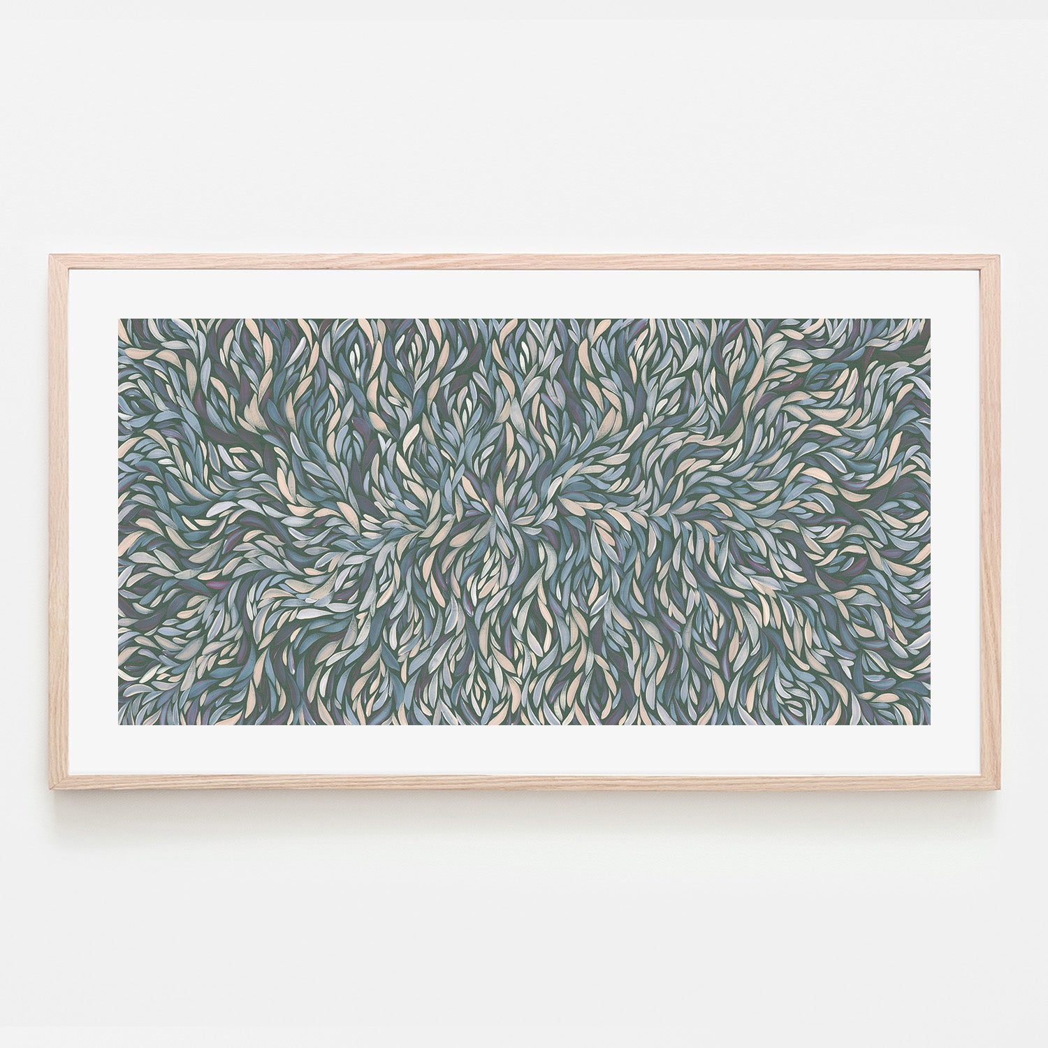 wall-art-print-canvas-poster-framed-Tumbetin Baibaiye, Healing Leaves, Purple Beige and Cream, Blue Tone , By Emma Rigney-6