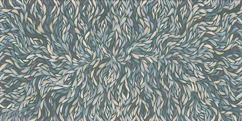 wall-art-print-canvas-poster-framed-Tumbetin Baibaiye, Healing Leaves, Purple Beige and Cream, Blue Tone , By Emma Rigney-8