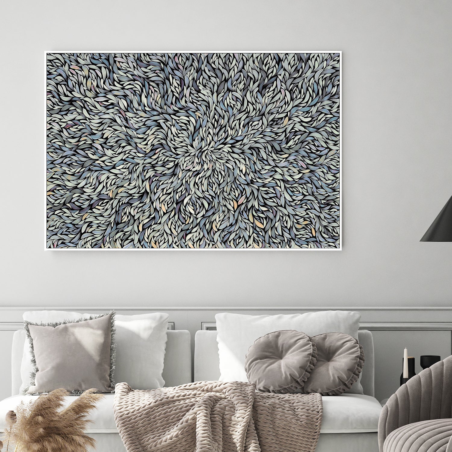 wall-art-print-canvas-poster-framed-Tumbetin Baibaiye, Healing Leaves Series, Blue Tone , By Emma Rigney-2