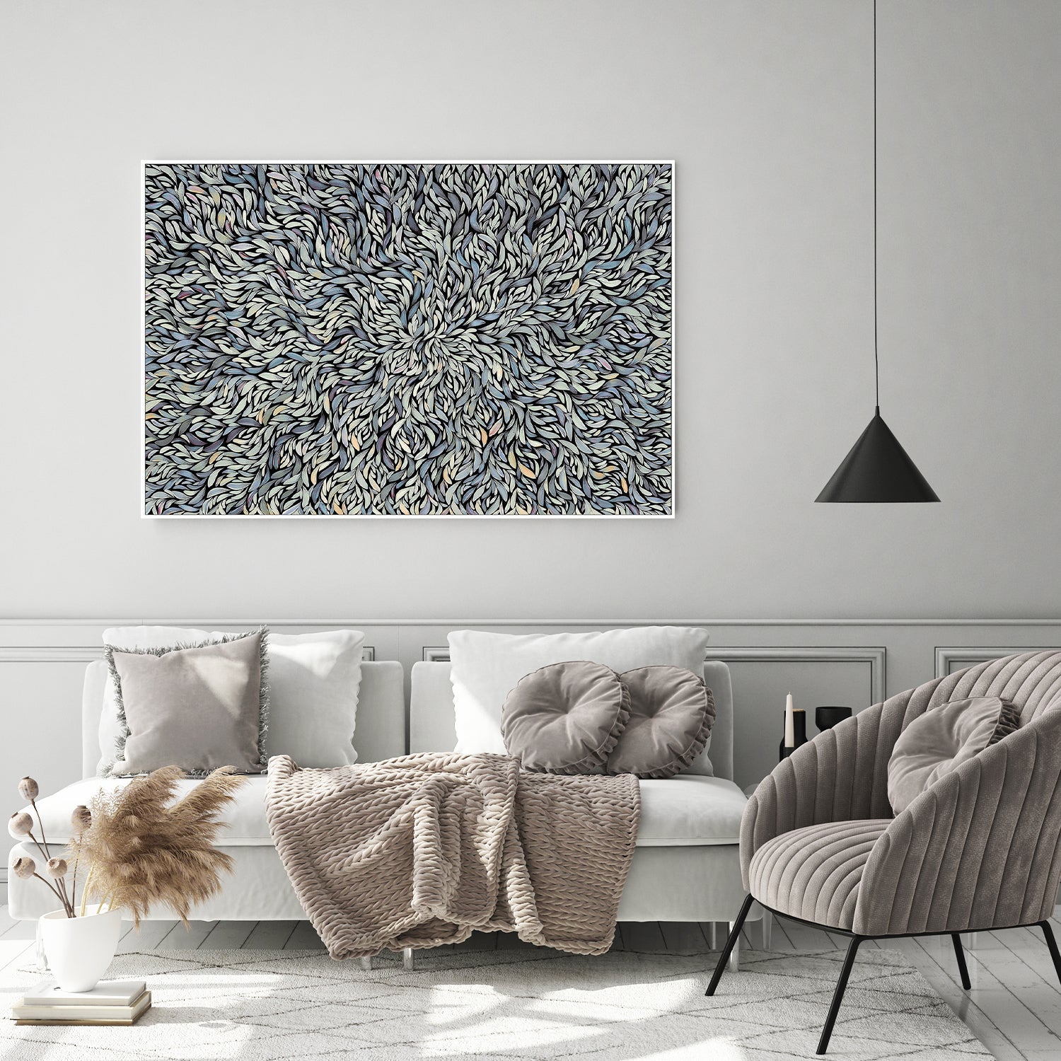 wall-art-print-canvas-poster-framed-Tumbetin Baibaiye, Healing Leaves Series, Blue Tone , By Emma Rigney-7