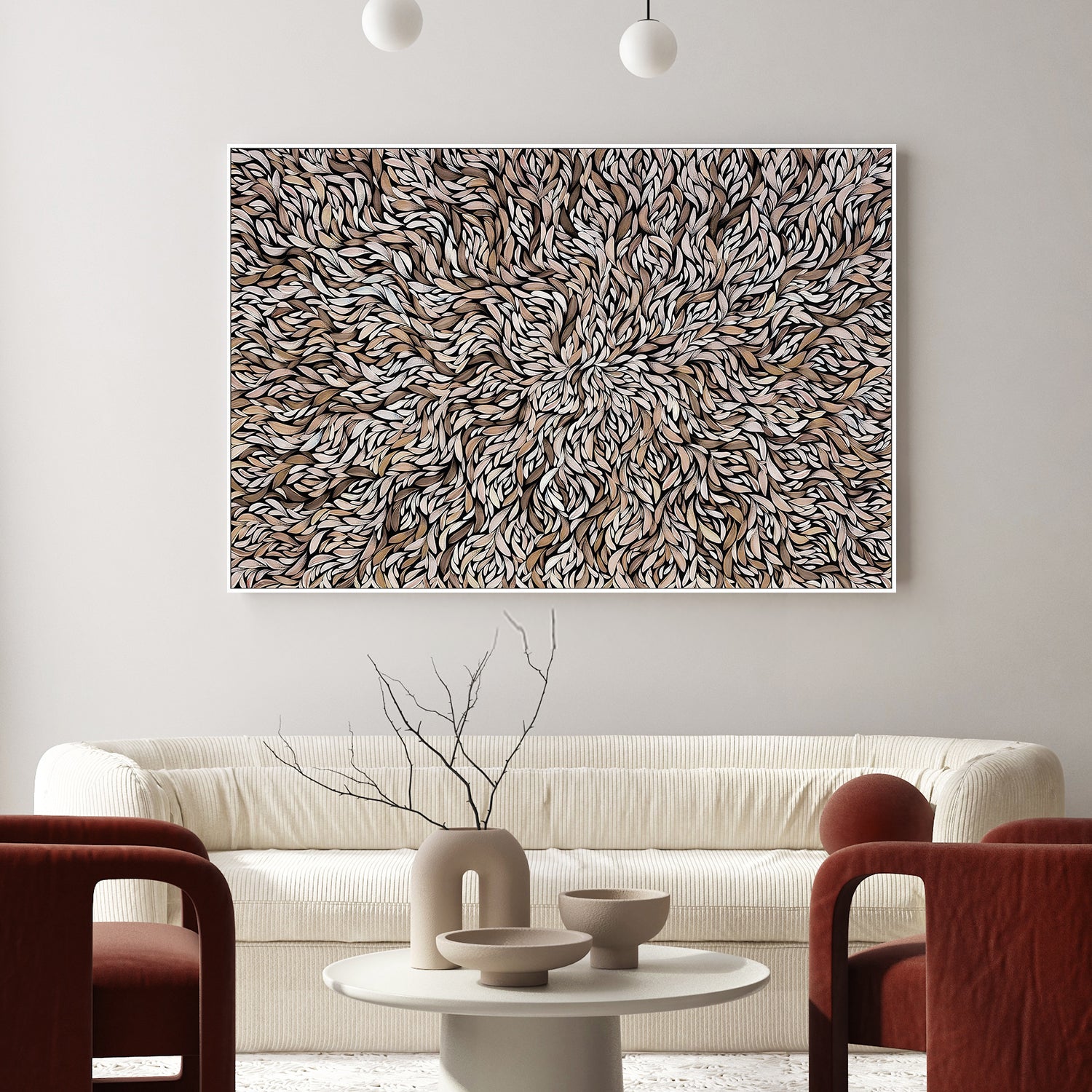 wall-art-print-canvas-poster-framed-Tumbetin Baibaiye, Healing Leaves Series, Mocha Tone , By Emma Rigney-2