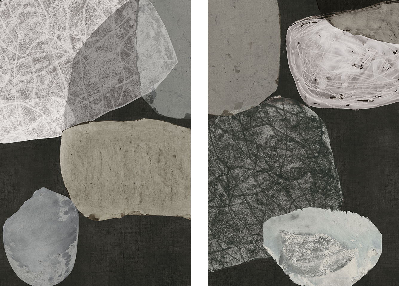 wall-art-print-canvas-poster-framed-Turning Stone, Style A & B, Set Of 2-1