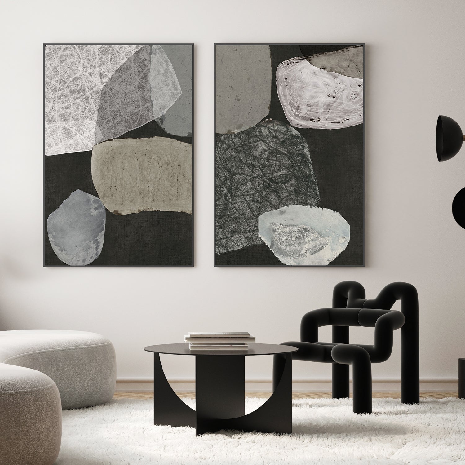 wall-art-print-canvas-poster-framed-Turning Stone, Style A & B, Set Of 2-2