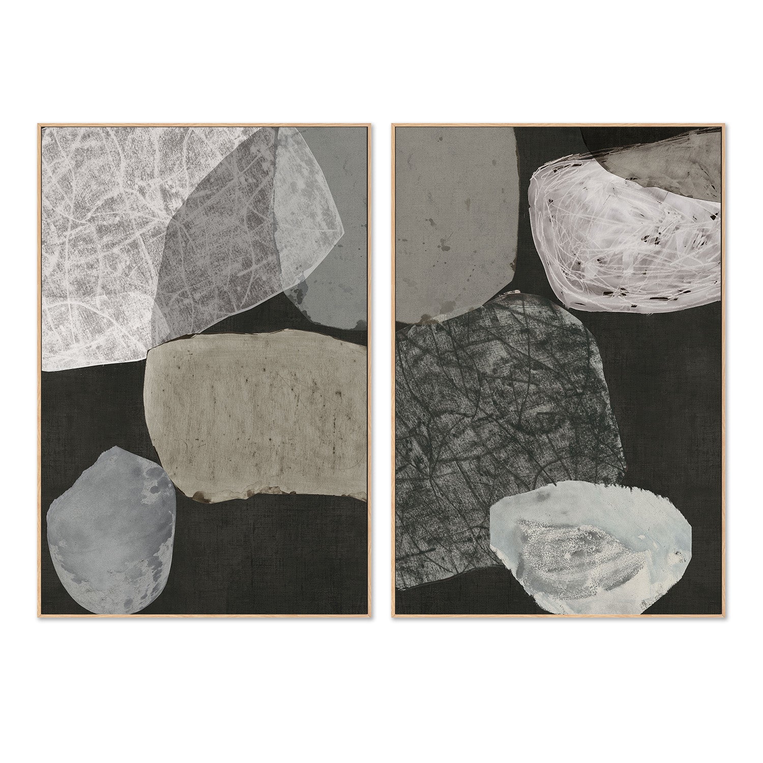 wall-art-print-canvas-poster-framed-Turning Stone, Style A & B, Set Of 2-4