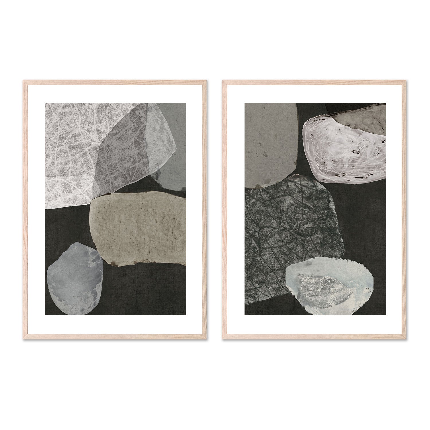 wall-art-print-canvas-poster-framed-Turning Stone, Style A & B, Set Of 2-6