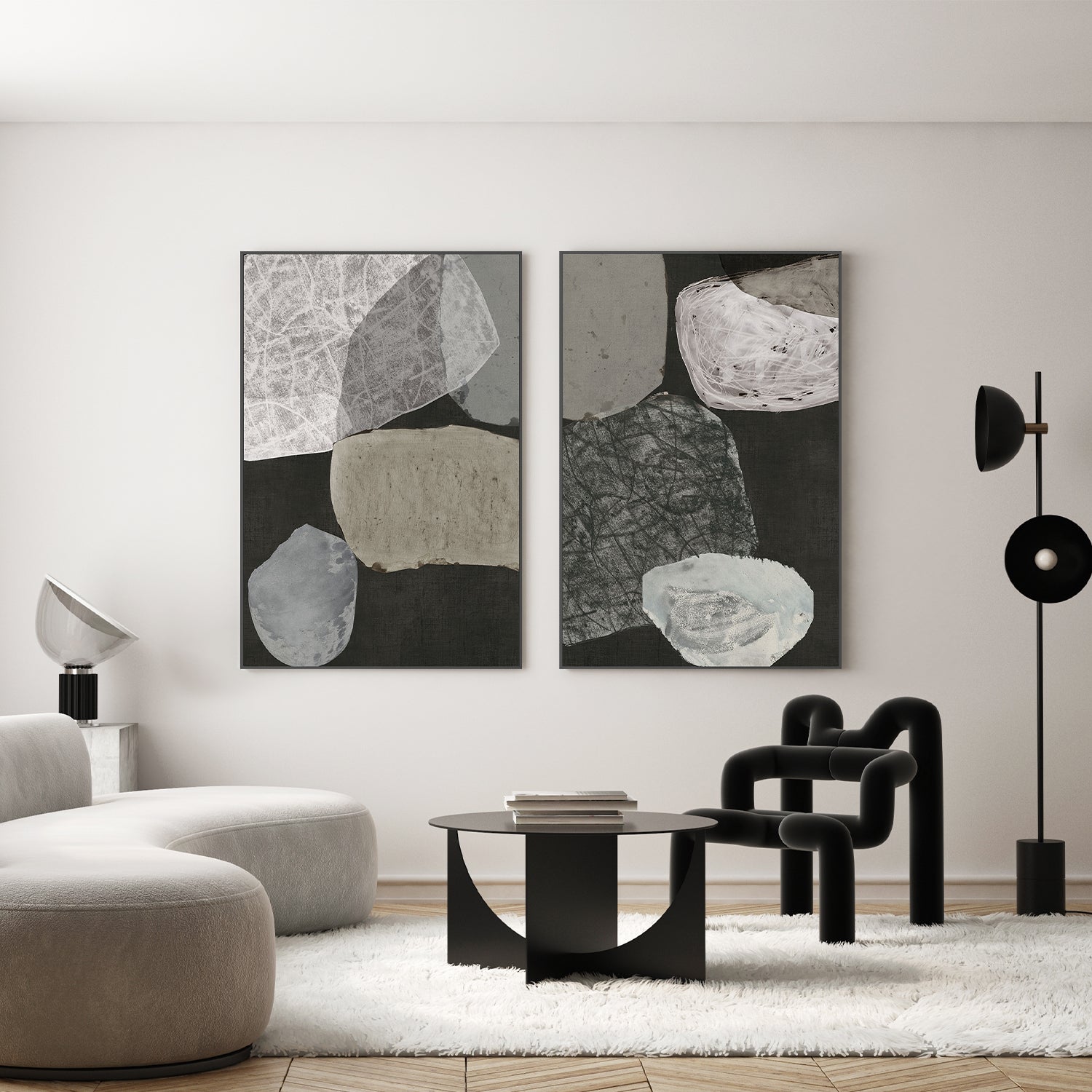 wall-art-print-canvas-poster-framed-Turning Stone, Style A & B, Set Of 2-7