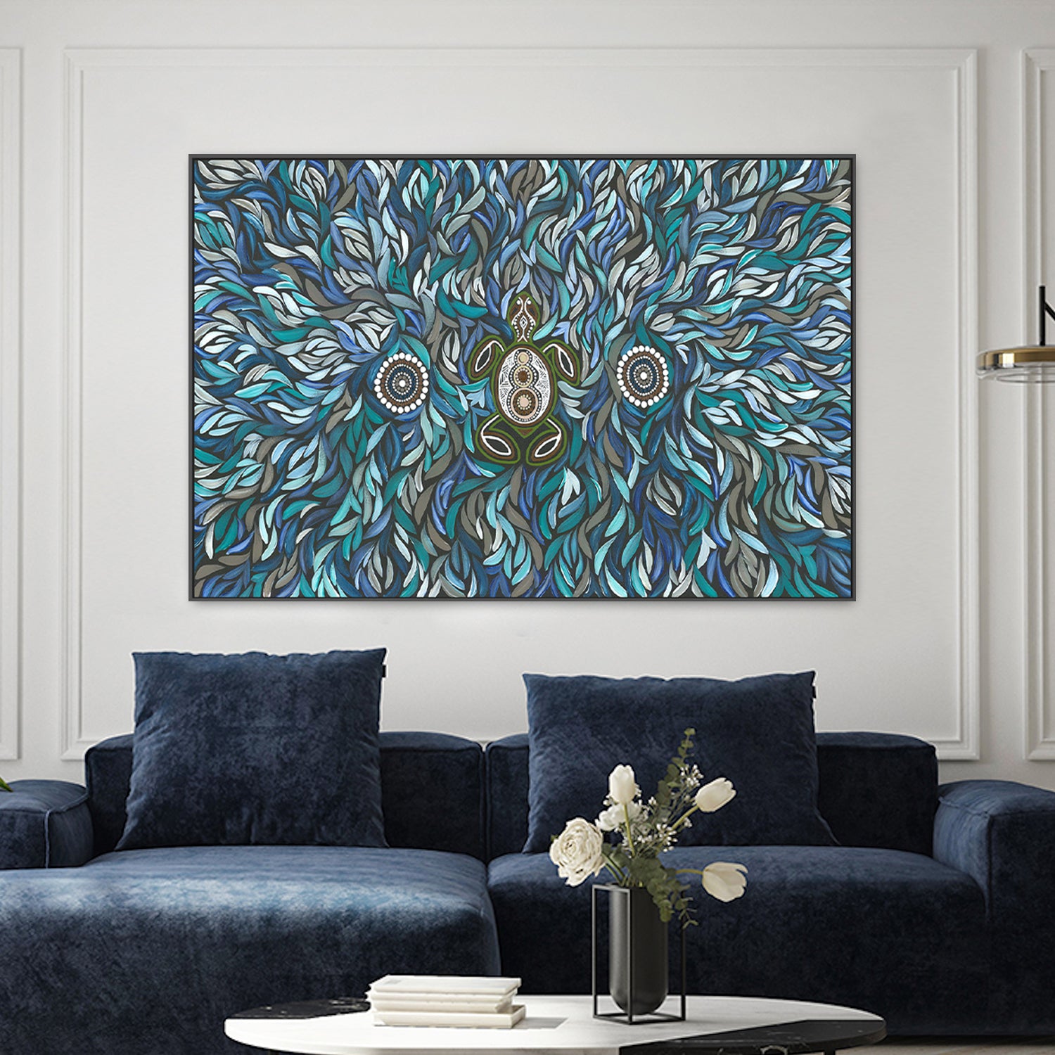 wall-art-print-canvas-poster-framed-Turtle on life's Journey in deep water dreaming-2