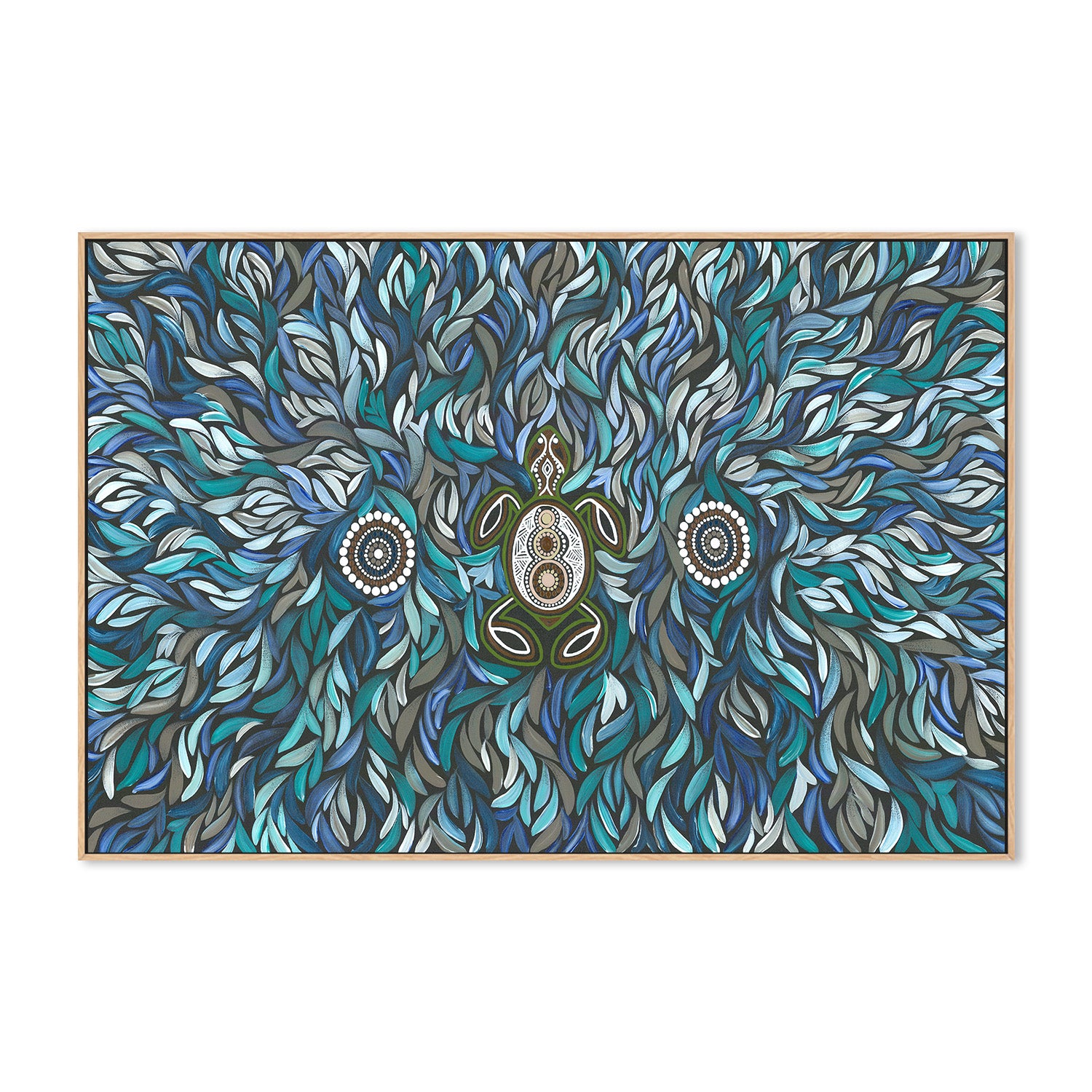 wall-art-print-canvas-poster-framed-Turtle on life's Journey in deep water dreaming-4