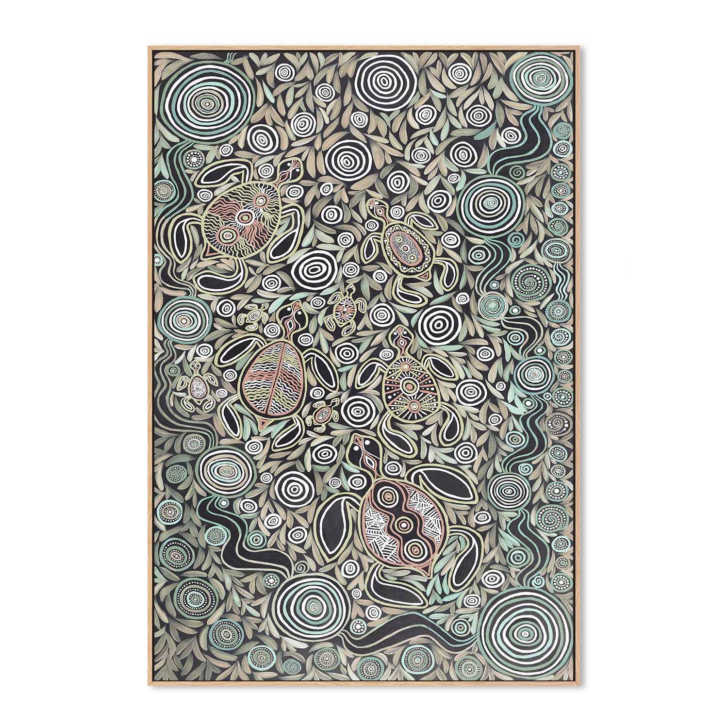 wall-art-print-canvas-poster-framed-Turtles In Deep Water Dreaming, Earths Green Tone , By Emma Rigney-4