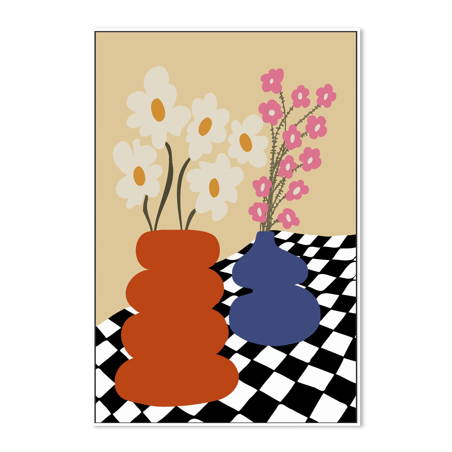 wall-art-print-canvas-poster-framed-Two Blooming Pottery , By Miho Art Studio , By Miho Art Studio-5