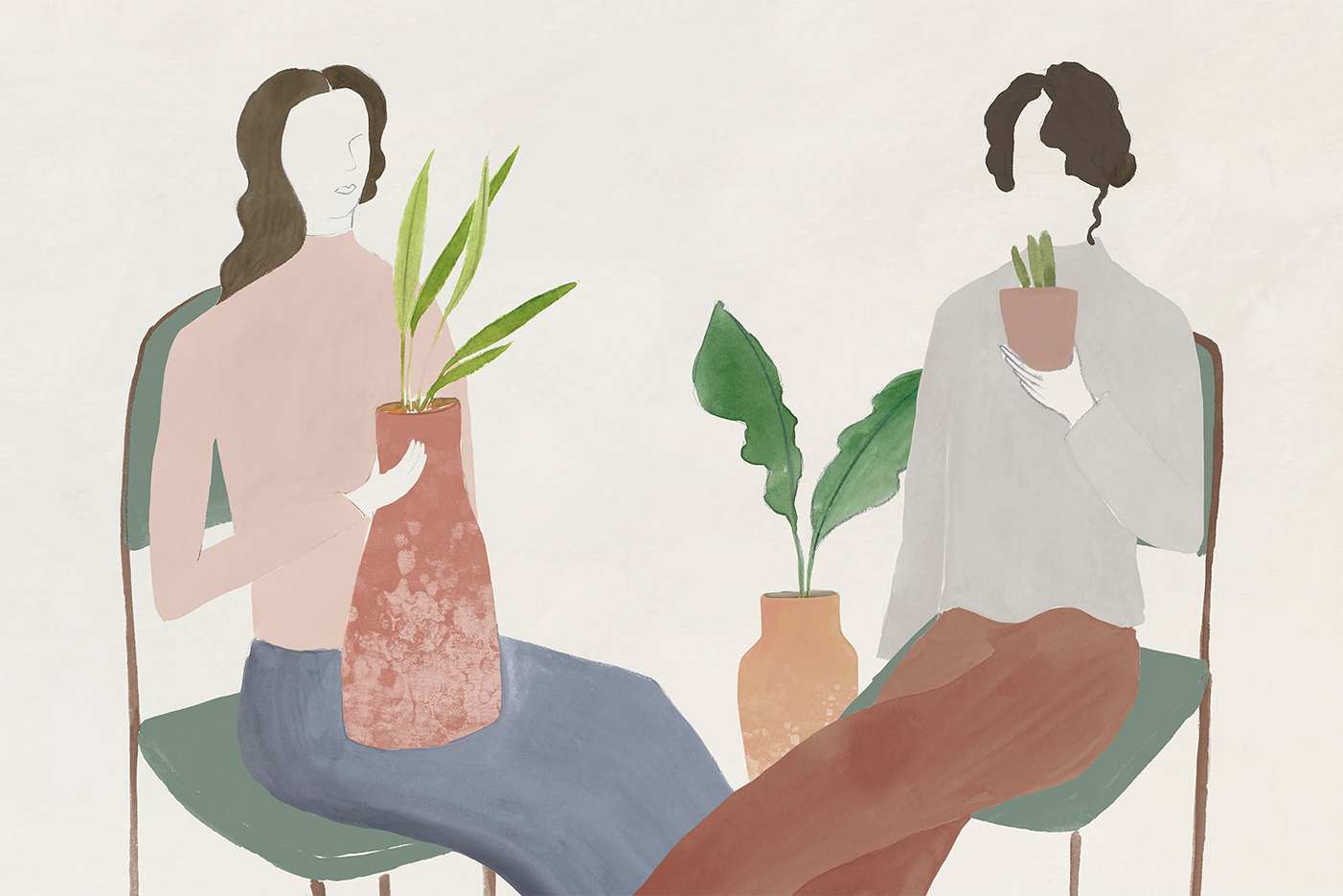 wall-art-print-canvas-poster-framed-Two Girls, Style A , By Lily K-1