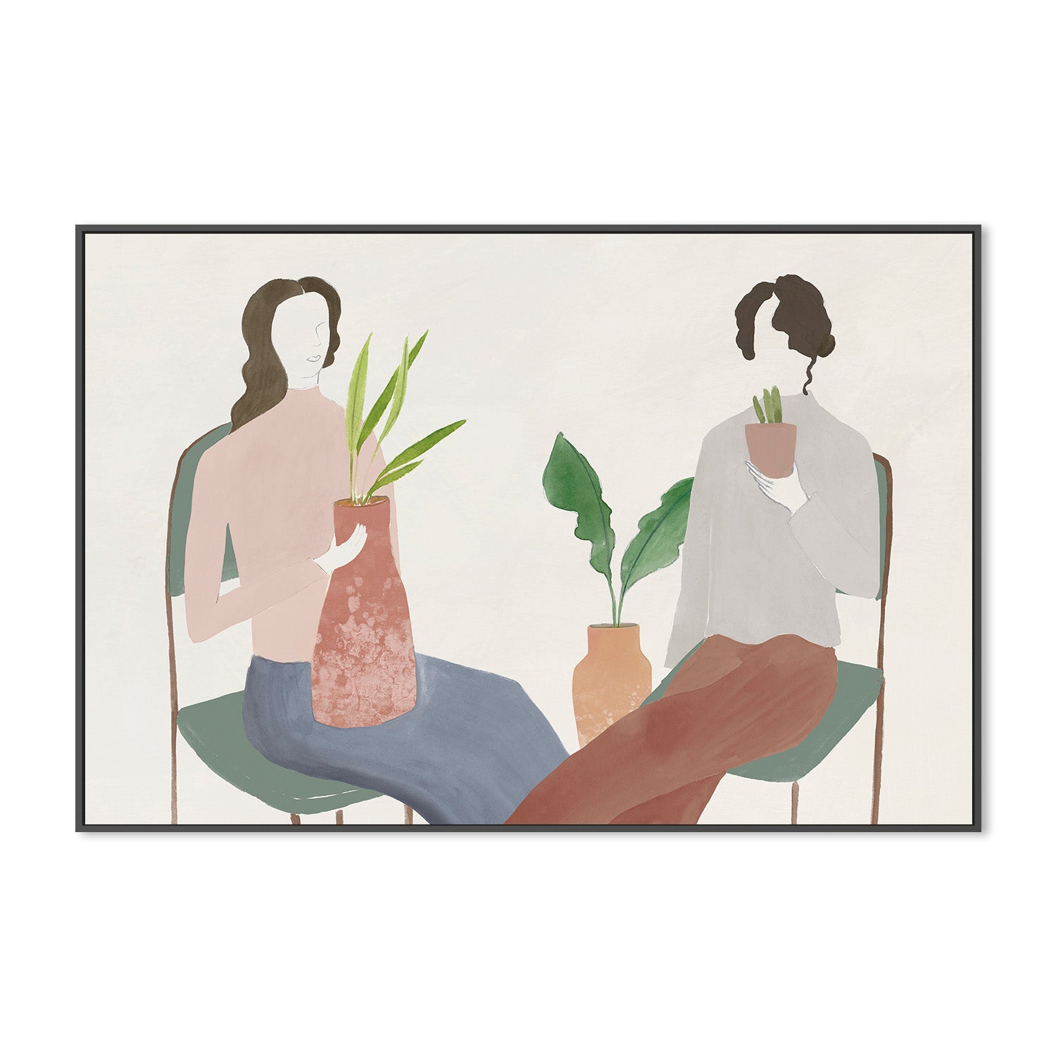 wall-art-print-canvas-poster-framed-Two Girls, Style A , By Lily K-3