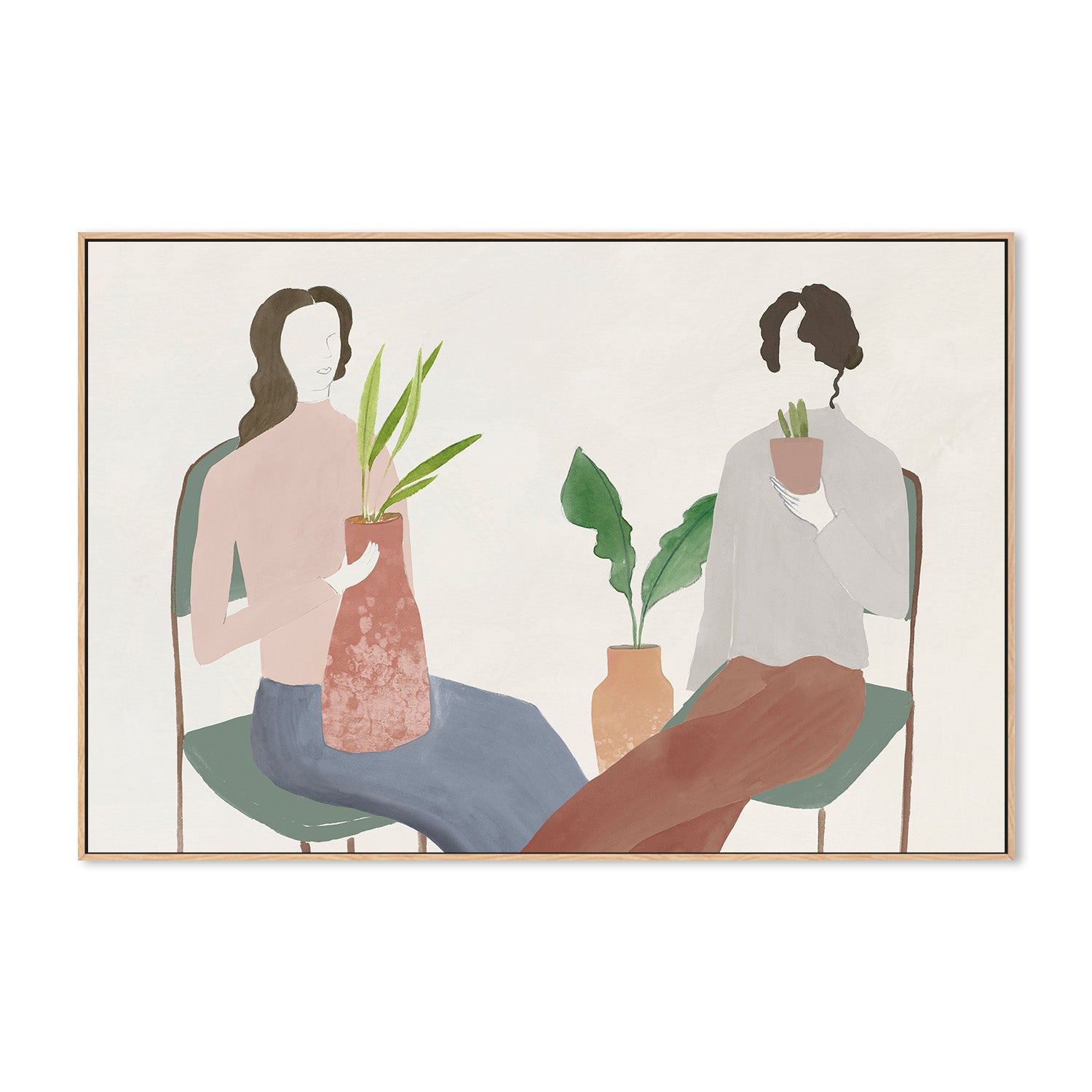 wall-art-print-canvas-poster-framed-Two Girls, Style A , By Lily K-4