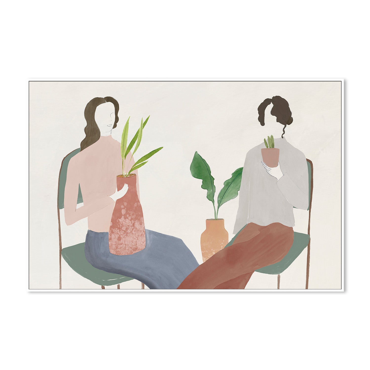 wall-art-print-canvas-poster-framed-Two Girls, Style A , By Lily K-5