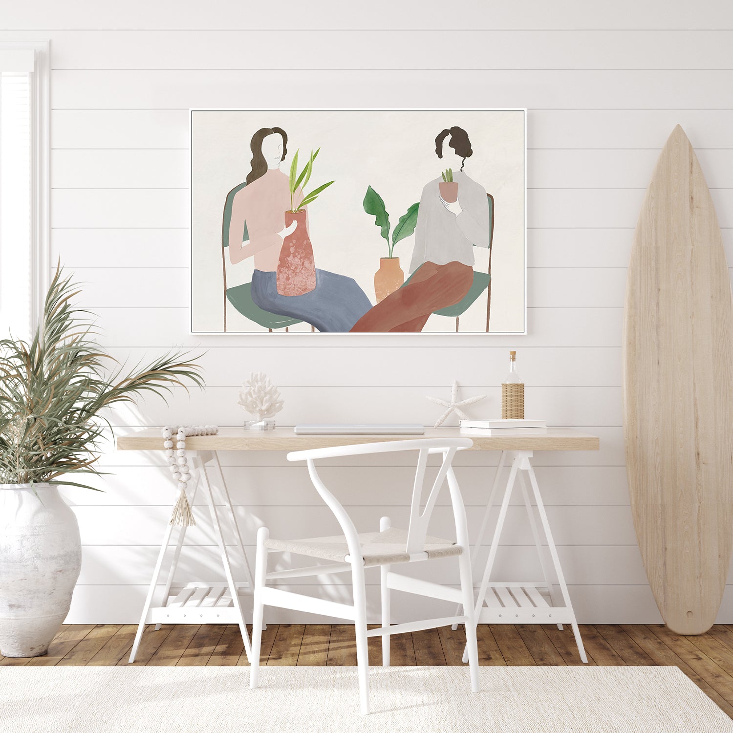 wall-art-print-canvas-poster-framed-Two Girls, Style A , By Lily K-7