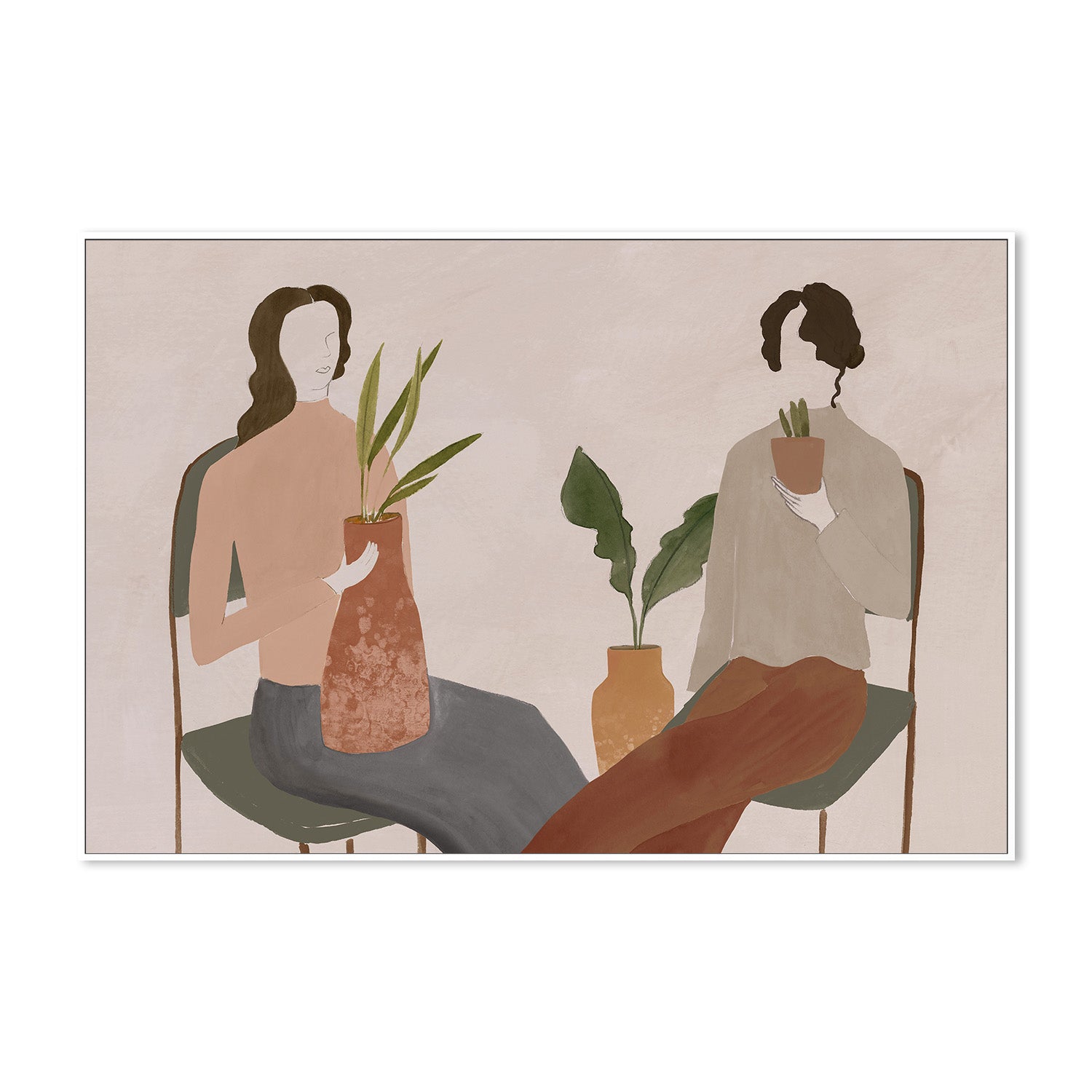 wall-art-print-canvas-poster-framed-Two Girls, Style B , By Lily K-5