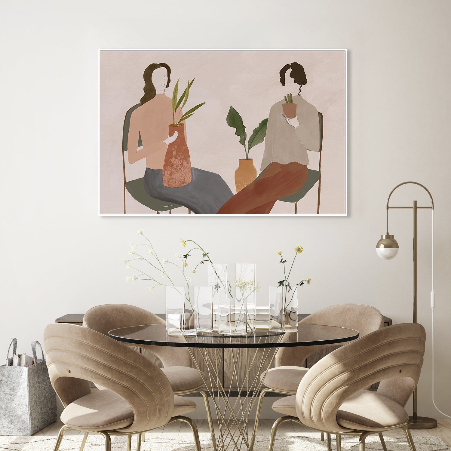 wall-art-print-canvas-poster-framed-Two Girls, Style B , By Lily K-7