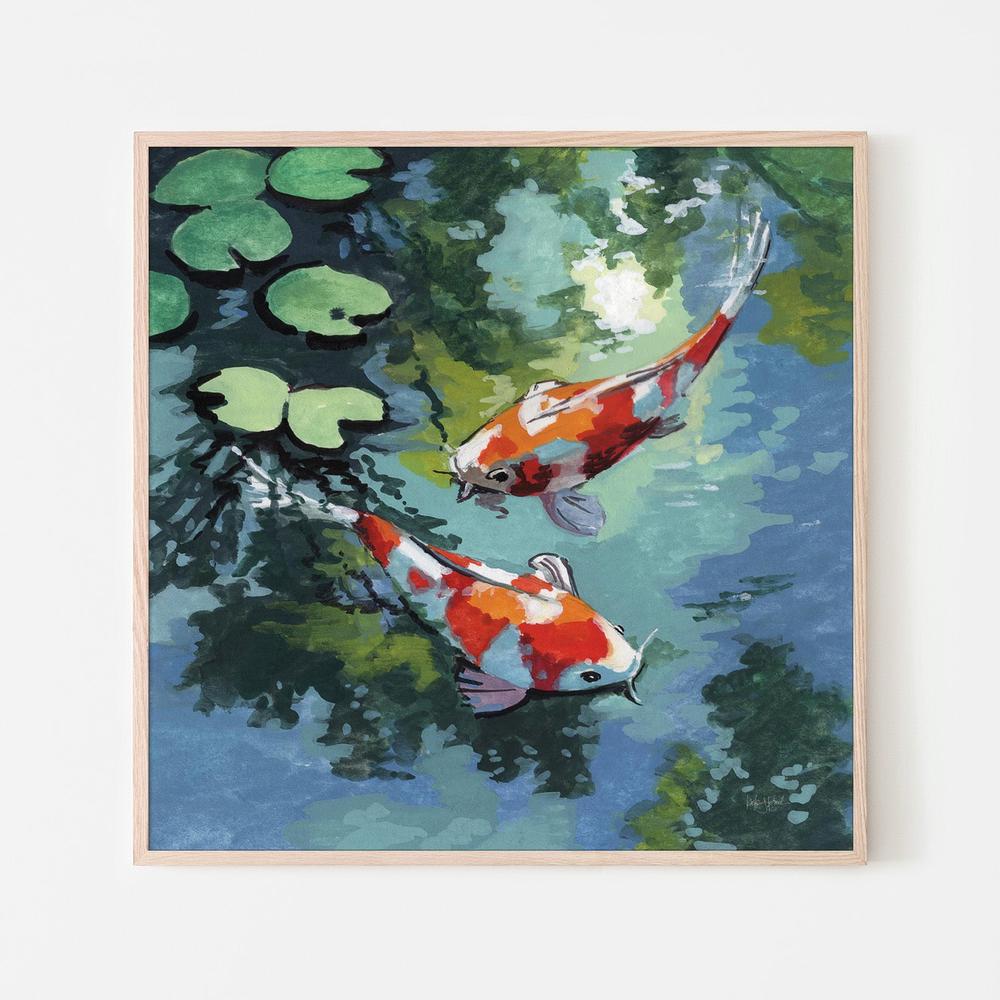wall-art-print-canvas-poster-framed-Two Koi Fish In Pond-6
