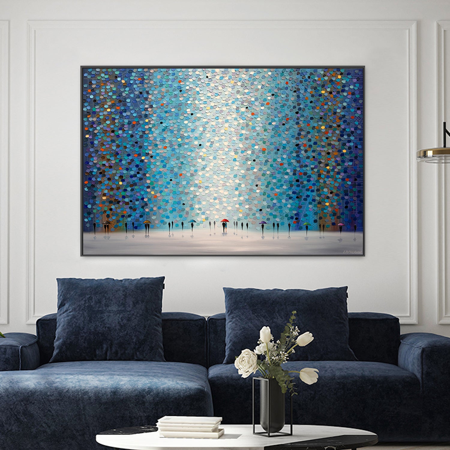 wall-art-print-canvas-poster-framed-Umbrellas At Night-2