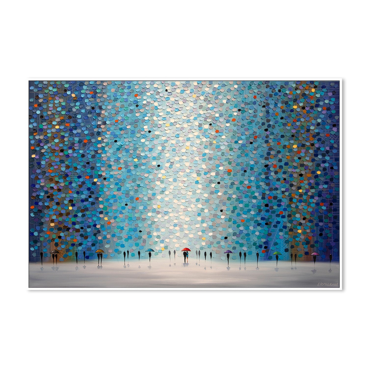 wall-art-print-canvas-poster-framed-Umbrellas At Night-5