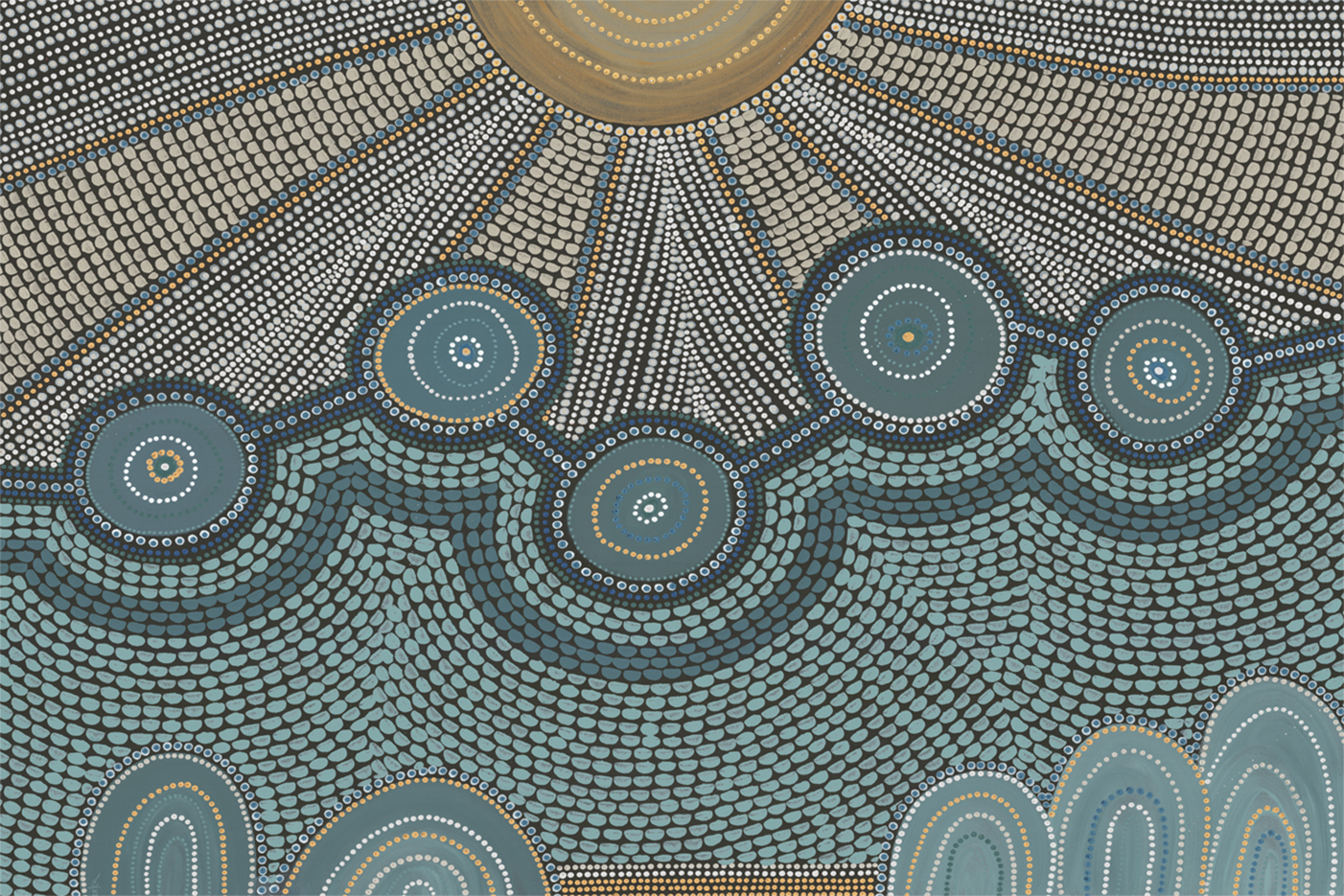 wall-art-print-canvas-poster-framed-Under The Sun, Muted Teal Colour , By Domica Hill-1