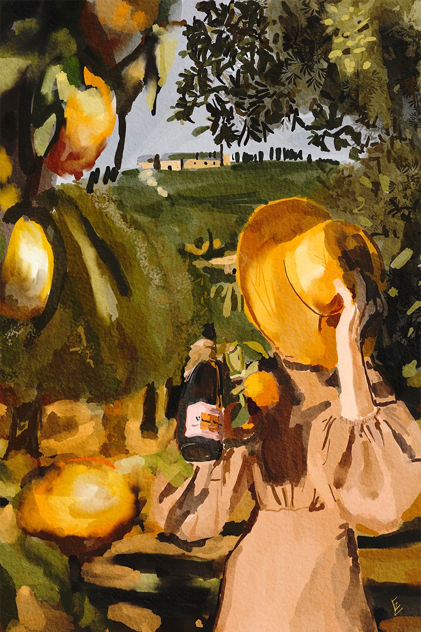 Under The Tuscan Sun , By Ekaterina Zagorska,Wall Art Canvas Print,