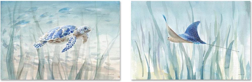 wall-art-print-canvas-poster-framed-Undersea, Set of 2-by-Danhui Nai-Gioia Wall Art