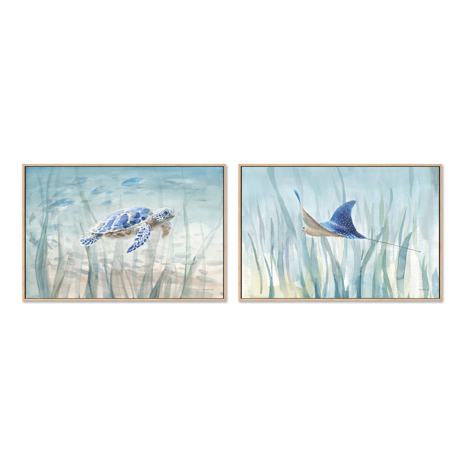 wall-art-print-canvas-poster-framed-Undersea, Set of 2-by-Danhui Nai-Gioia Wall Art
