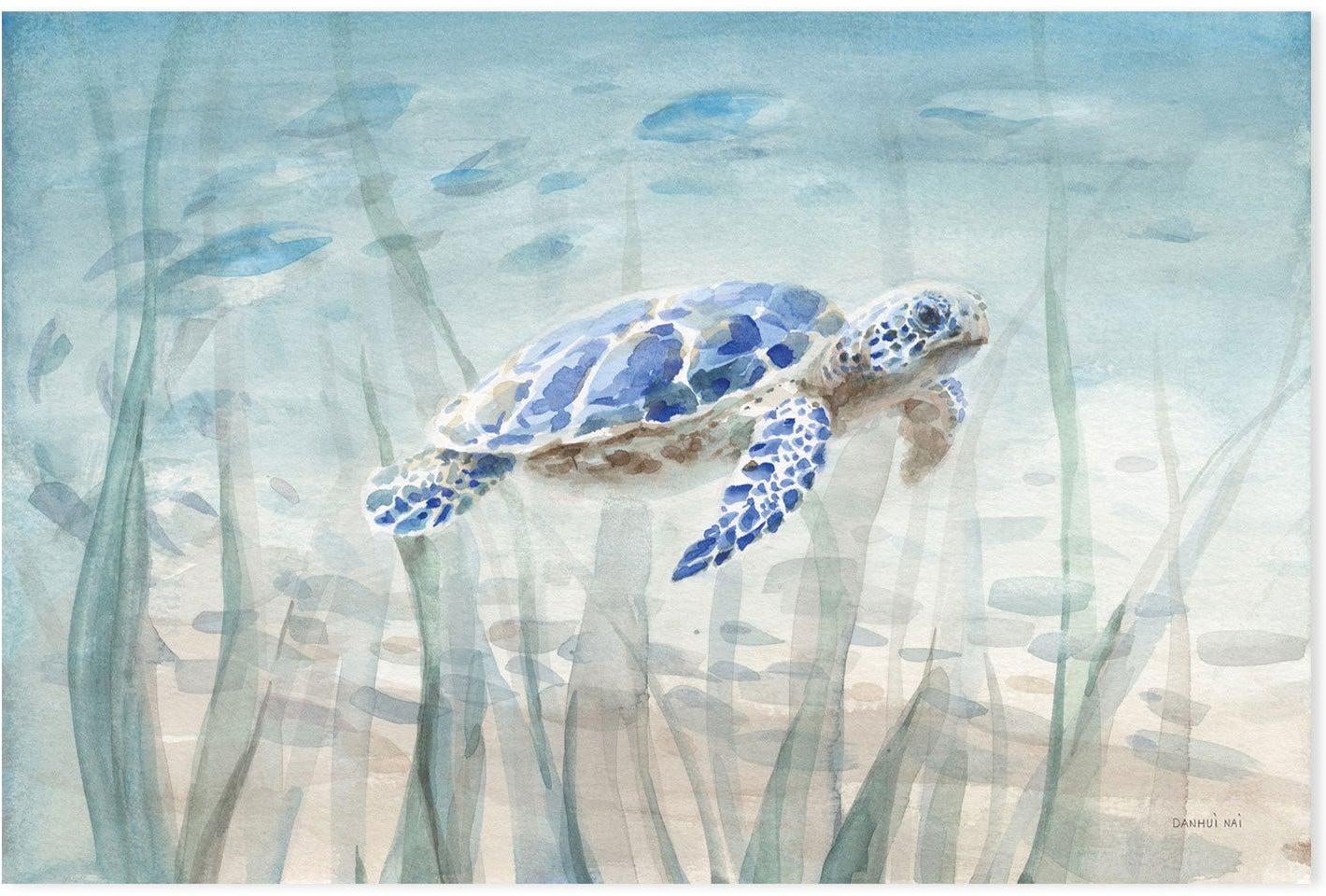 wall-art-print-canvas-poster-framed-Undersea Turtle-by-Danhui Nai-Gioia Wall Art