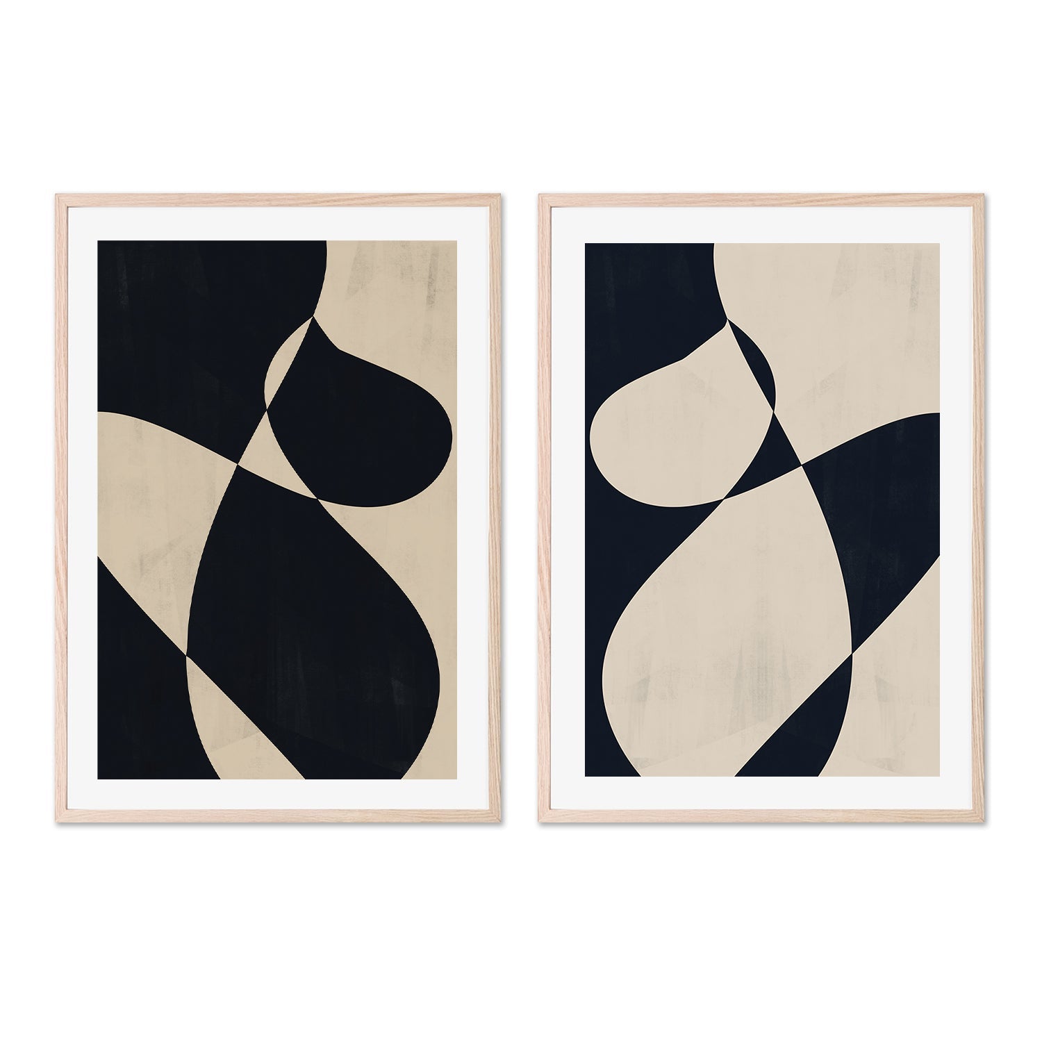 wall-art-print-canvas-poster-framed-Undulations, Style A & B, Set Of 2 , By Danushka Abeygoda-GIOIA-WALL-ART