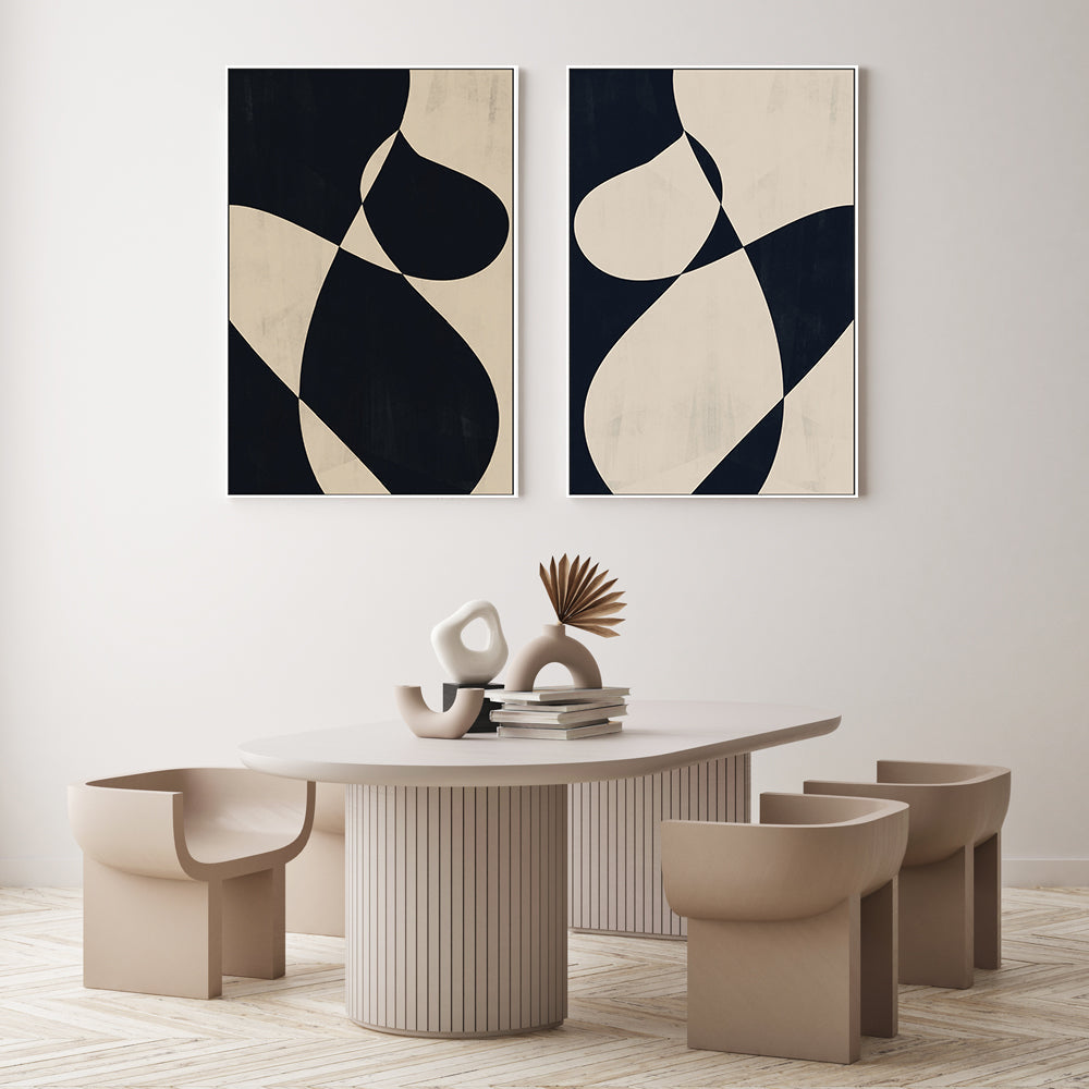 wall-art-print-canvas-poster-framed-Undulations, Style A & B, Set Of 2 , By Danushka Abeygoda-GIOIA-WALL-ART