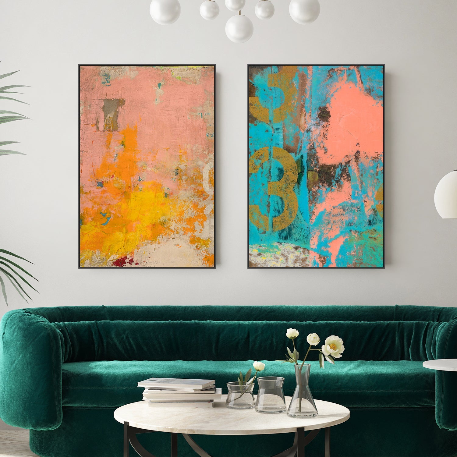 wall-art-print-canvas-poster-framed-Urban Collage, Style A & B, Set Of 2 , By Deanna Fainelli-2