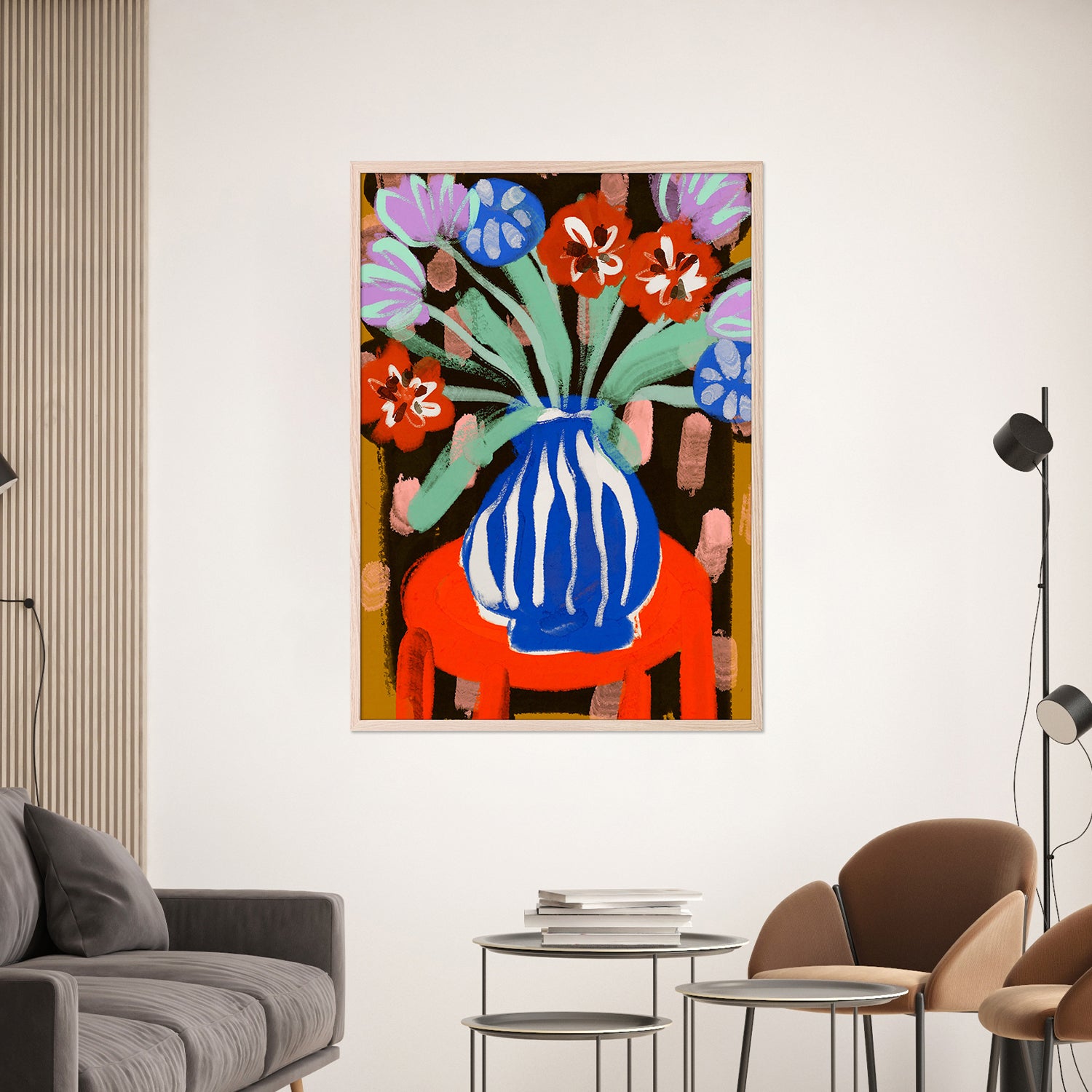 wall-art-print-canvas-poster-framed-Vase of Joyful Blooms-2