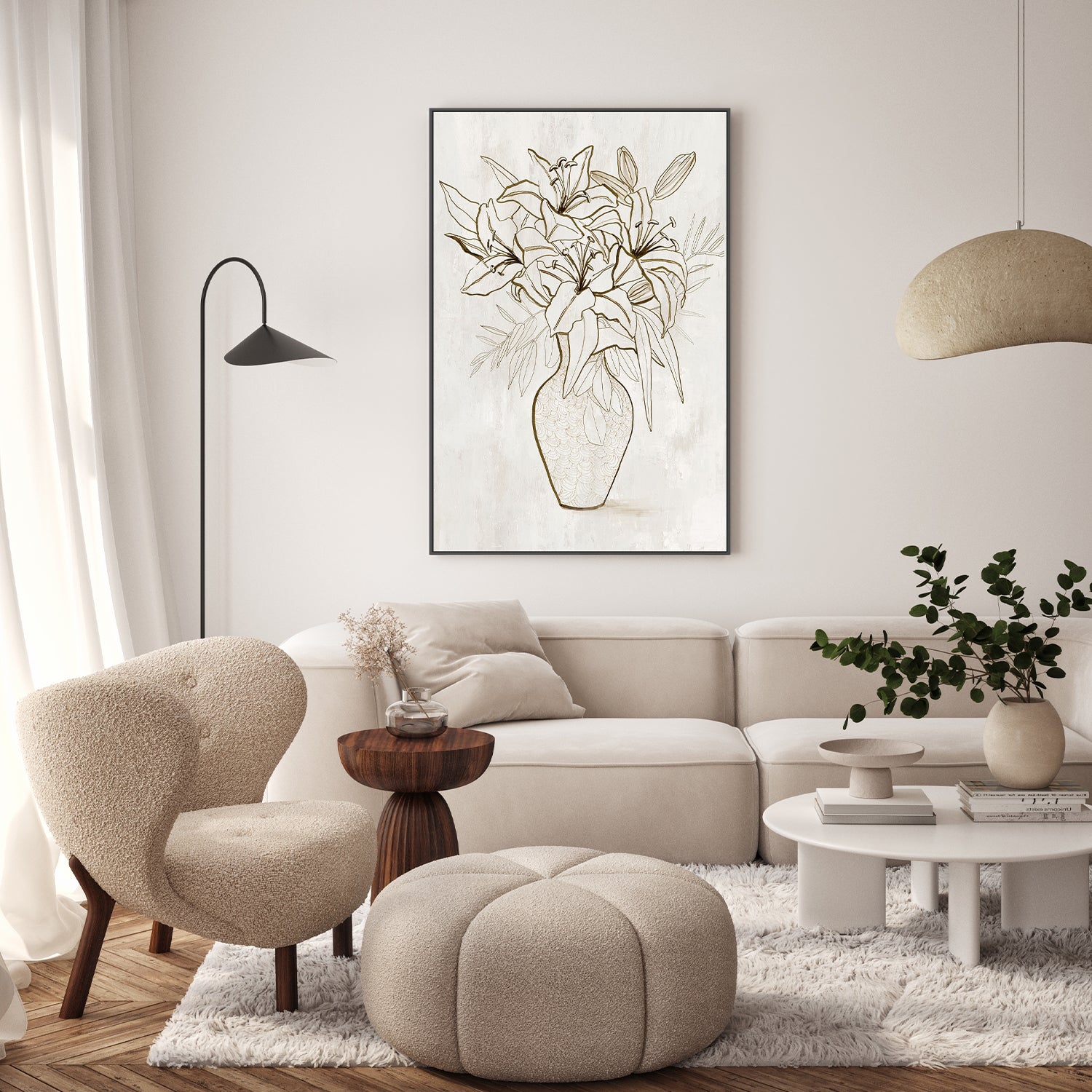 wall-art-print-canvas-poster-framed-Vase of Stargazers-7