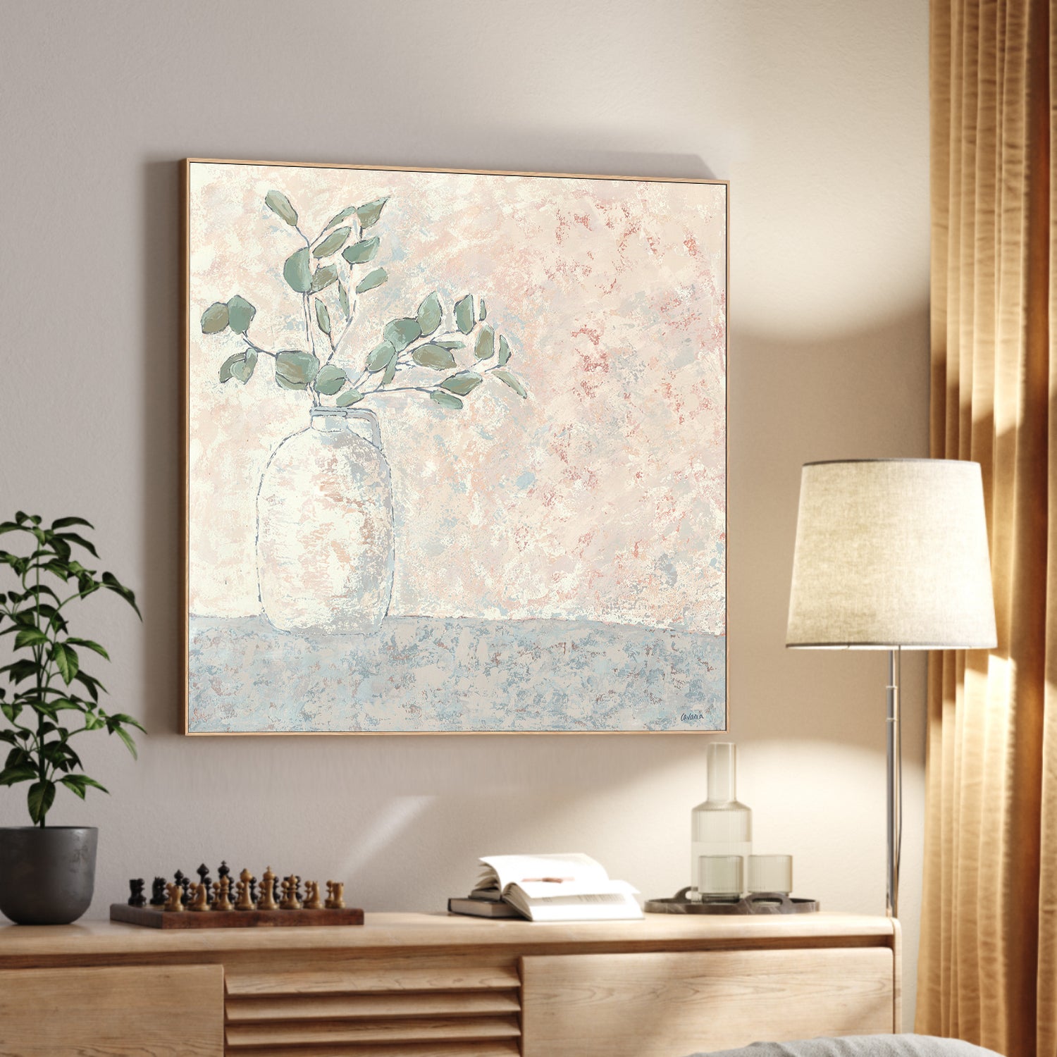 wall-art-print-canvas-poster-framed-Vase Series Eucalyptus Branch-2