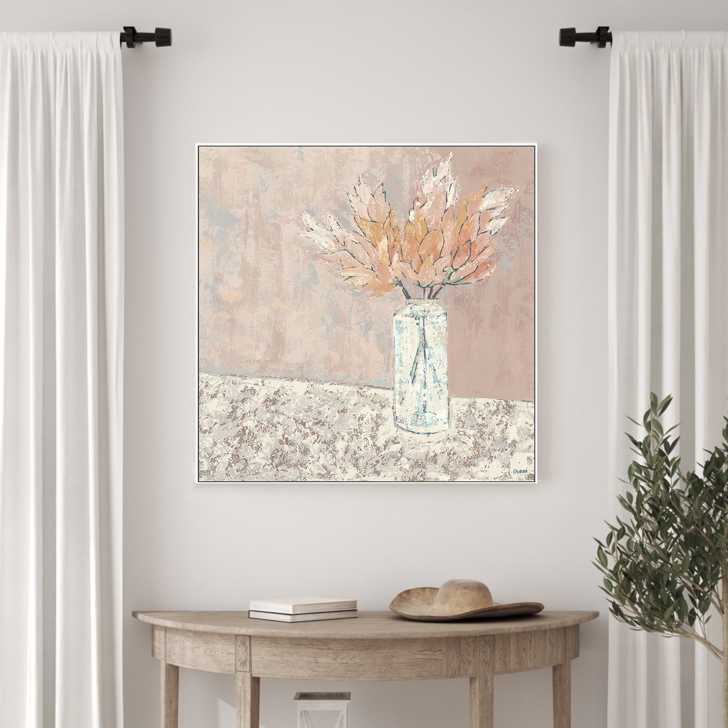 wall-art-print-canvas-poster-framed-Vase Series Pampus Grass-2