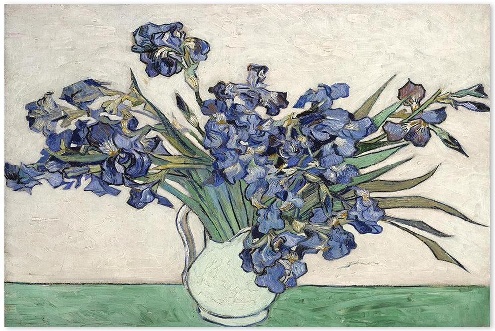 wall-art-print-canvas-poster-framed-Vase With Irises, Van Gogh-by-Gioia Wall Art-Gioia Wall Art