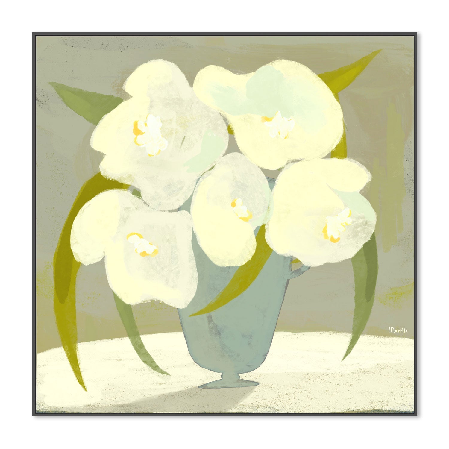 wall-art-print-canvas-poster-framed-Vase with white flowers , By Marco Marella-3