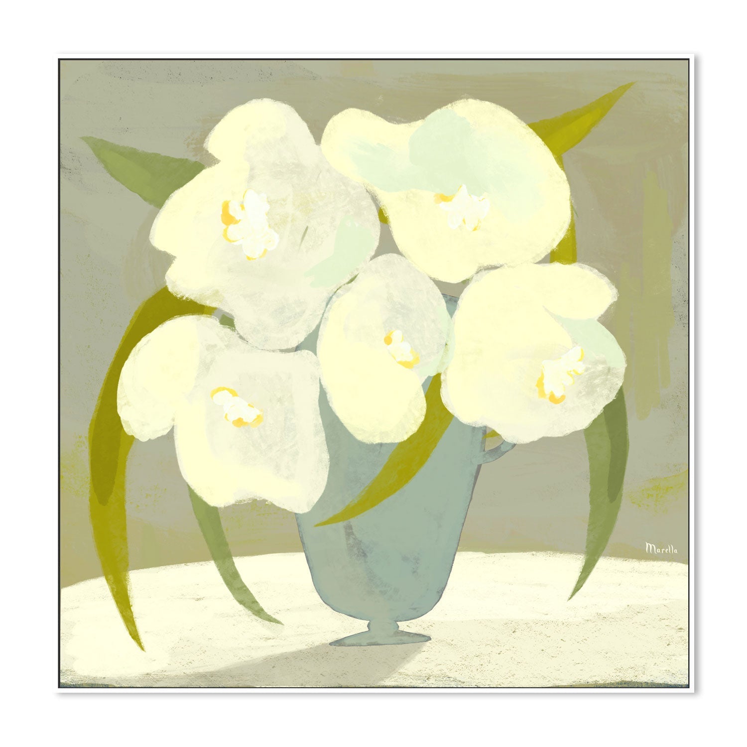 wall-art-print-canvas-poster-framed-Vase with white flowers , By Marco Marella-5