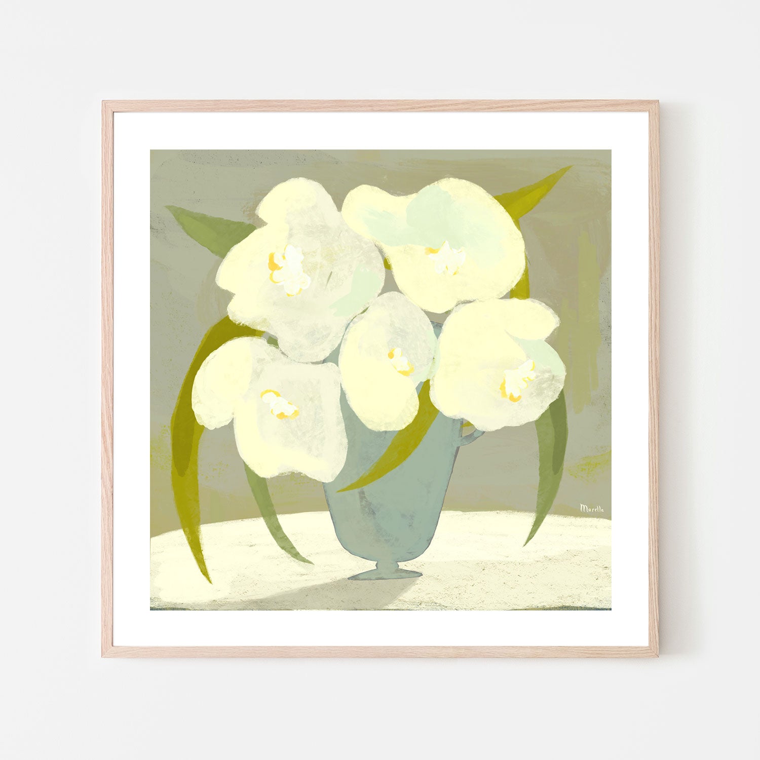 wall-art-print-canvas-poster-framed-Vase with white flowers , By Marco Marella-6