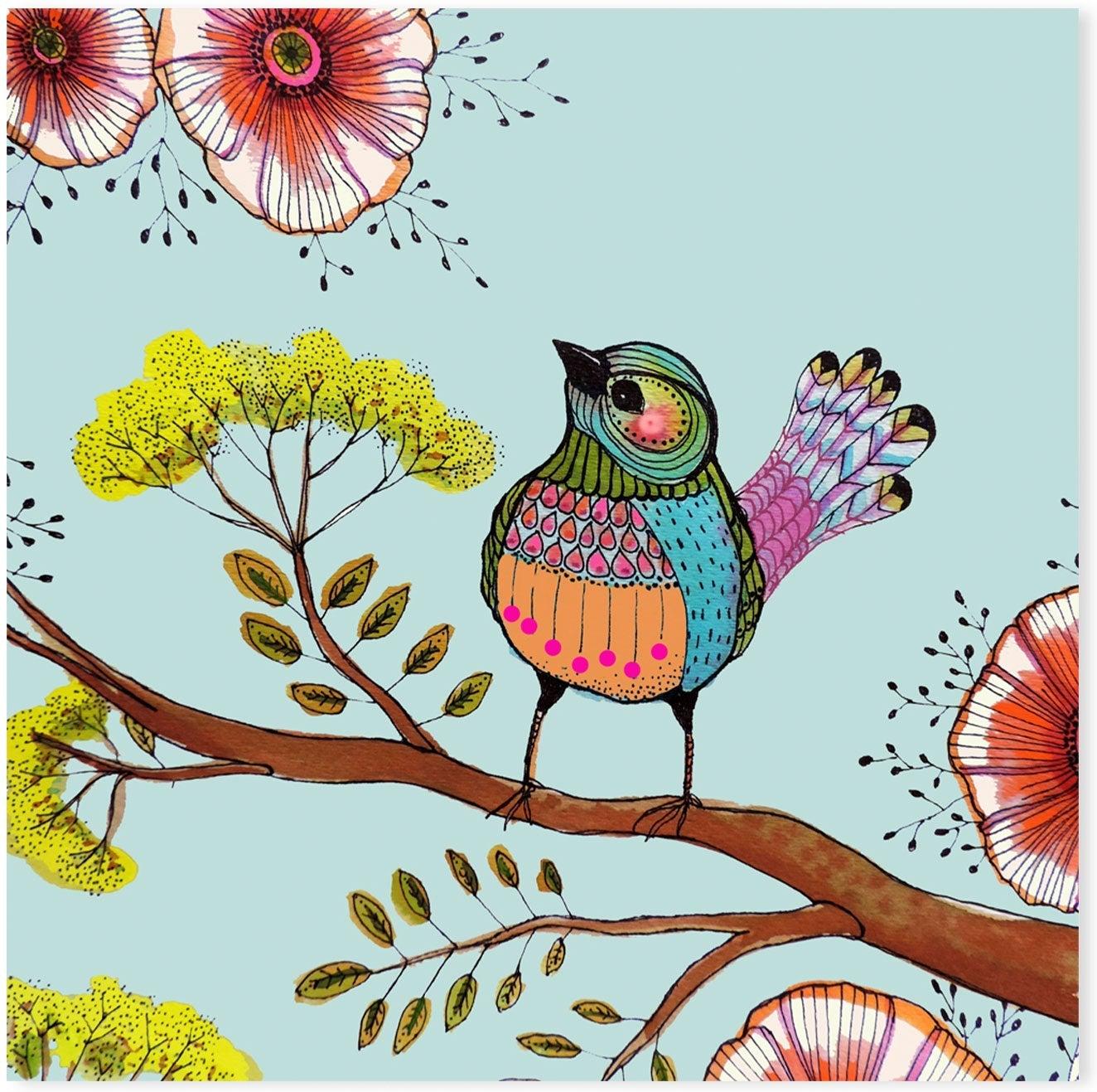 wall-art-print-canvas-poster-framed-Vibrant Little Bird-GIOIA-WALL-ART
