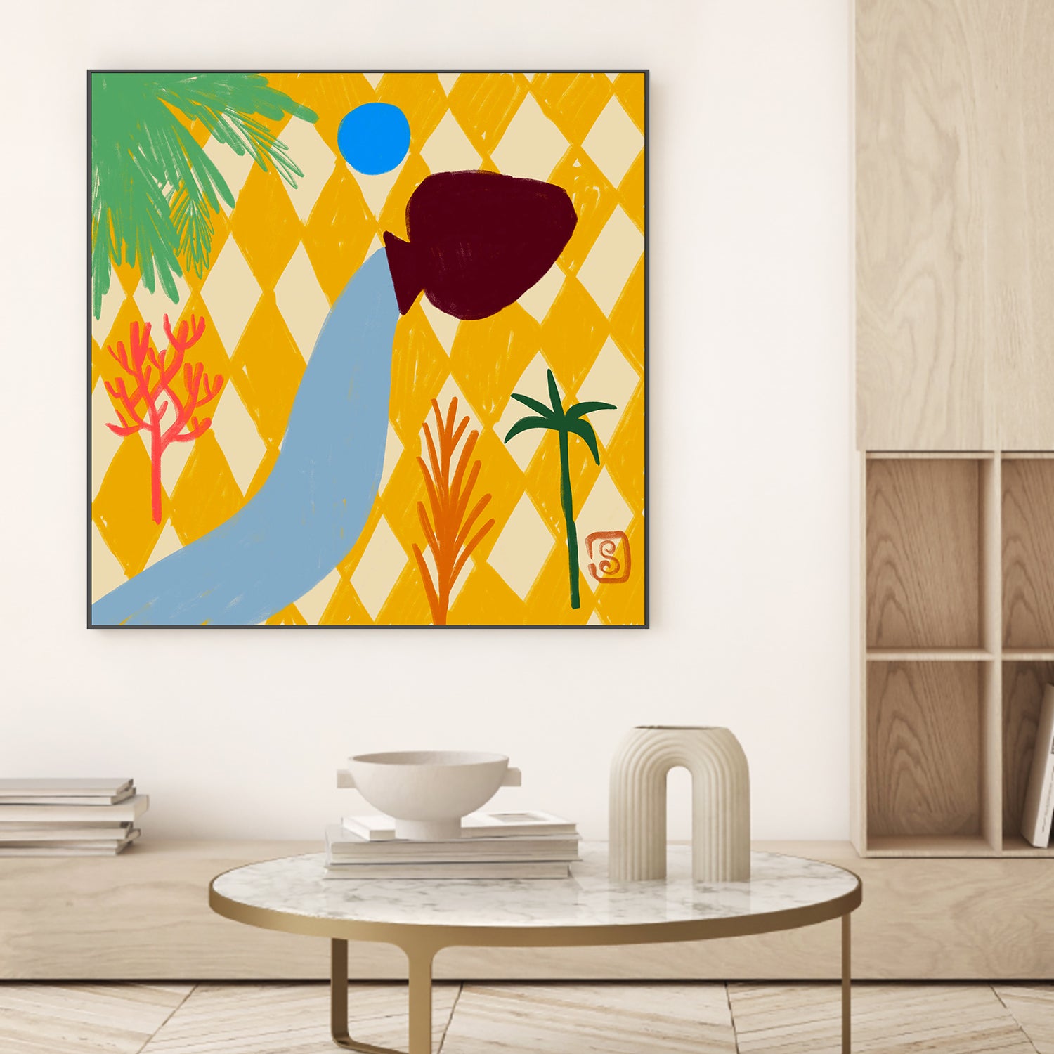 wall-art-print-canvas-poster-framed-Vibrant Oasis Flow-2