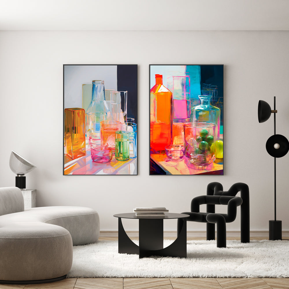 wall-art-print-canvas-poster-framed-Vibrant Still Life, Style A & B, Set Of 2 , By Treechild-GIOIA-WALL-ART