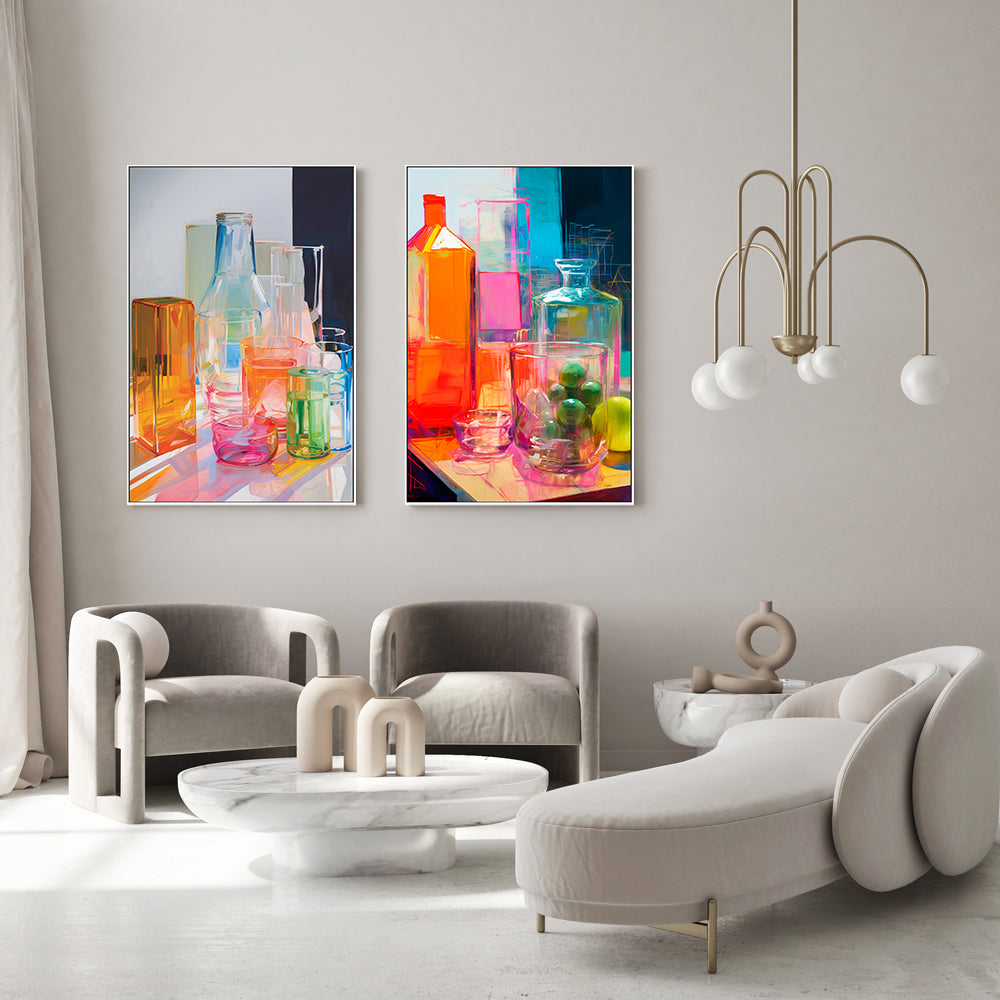 wall-art-print-canvas-poster-framed-Vibrant Still Life, Style A & B, Set Of 2 , By Treechild-GIOIA-WALL-ART