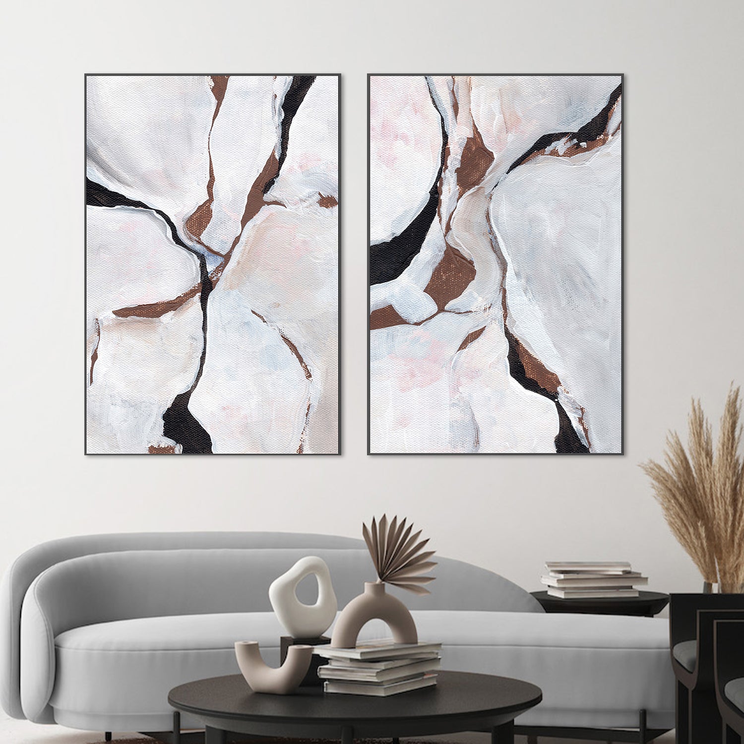 wall-art-print-canvas-poster-framed-Vibration, Style A & B, Set Of 2 , By Nikita Jariwala-2