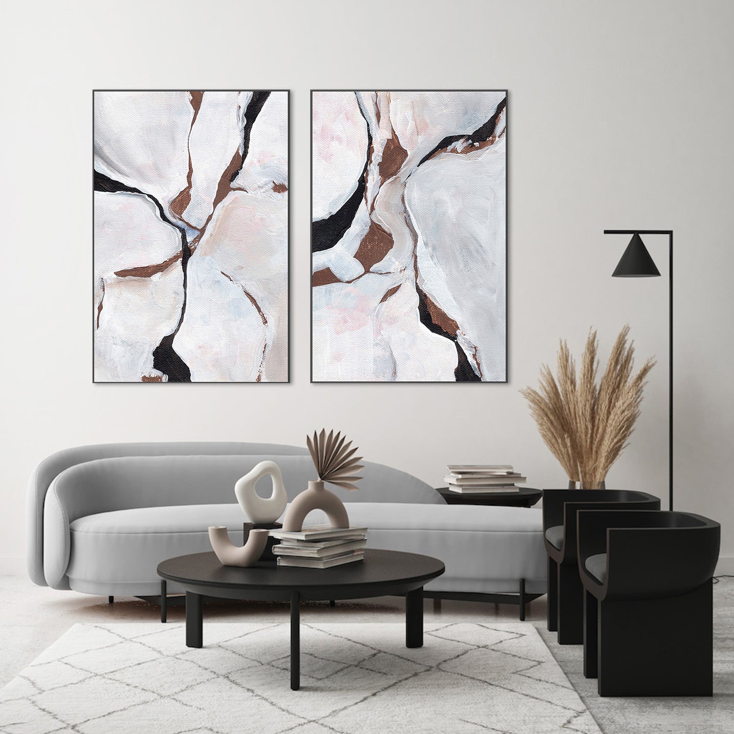 wall-art-print-canvas-poster-framed-Vibration, Style A & B, Set Of 2 , By Nikita Jariwala-7