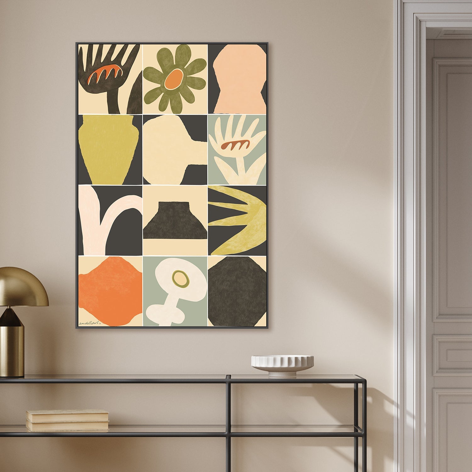 wall-art-print-canvas-poster-framed-Vintage Floral , By Andelle Art-2