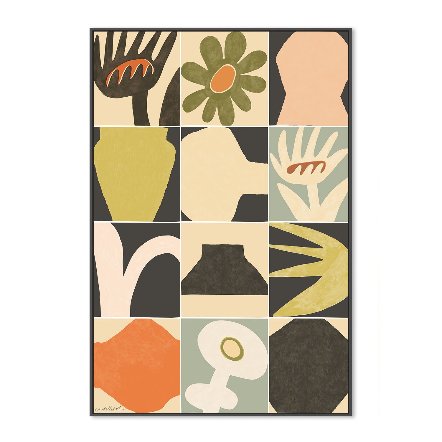 wall-art-print-canvas-poster-framed-Vintage Floral , By Andelle Art-3