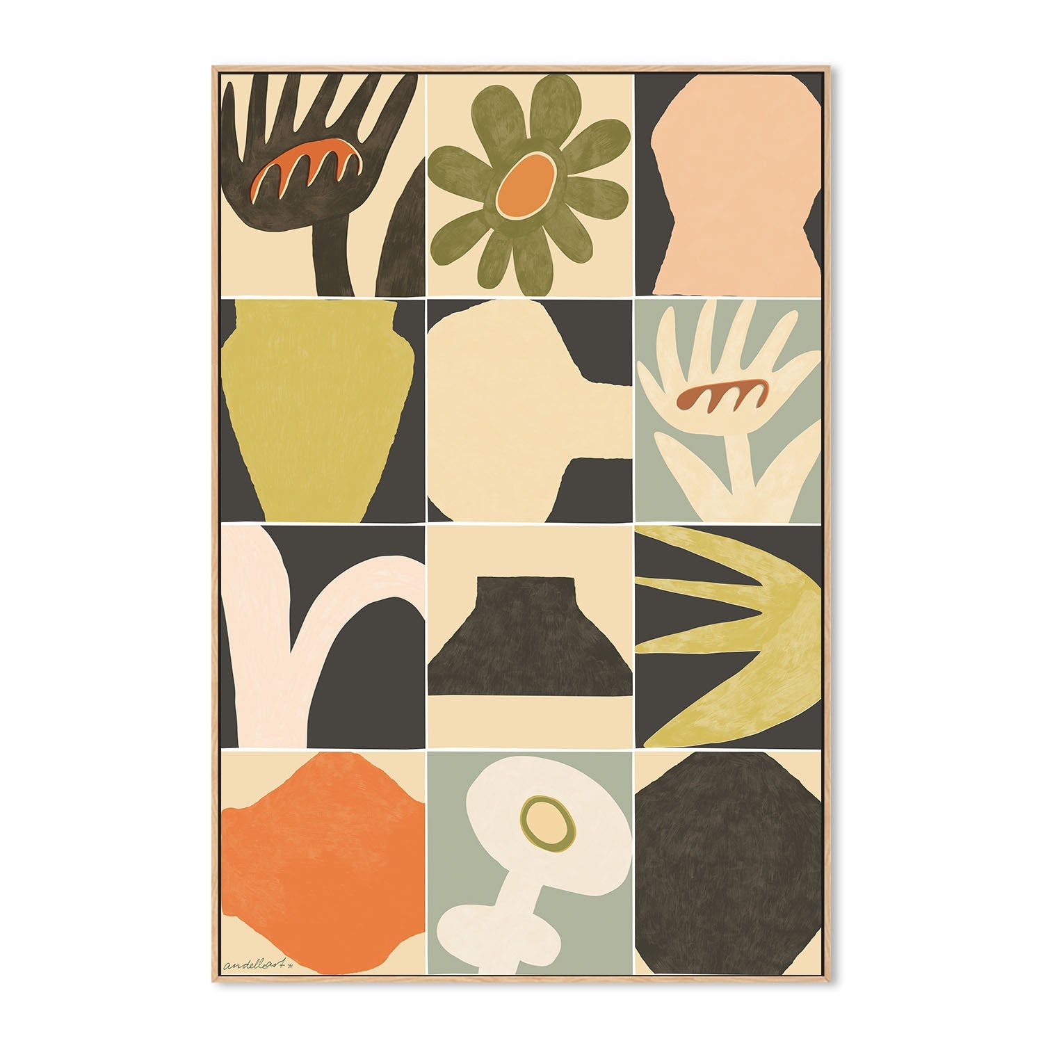 wall-art-print-canvas-poster-framed-Vintage Floral , By Andelle Art-4