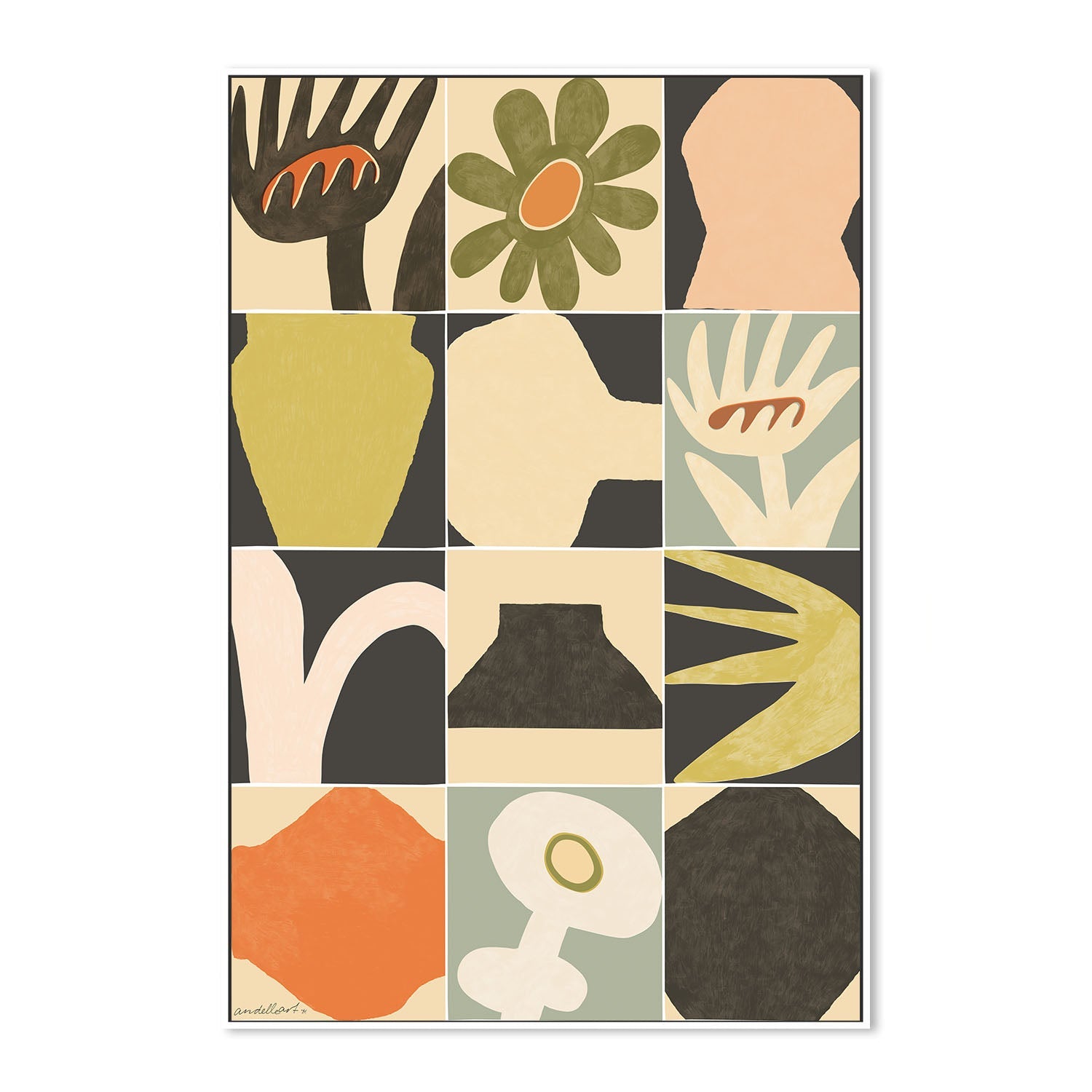 wall-art-print-canvas-poster-framed-Vintage Floral , By Andelle Art-5